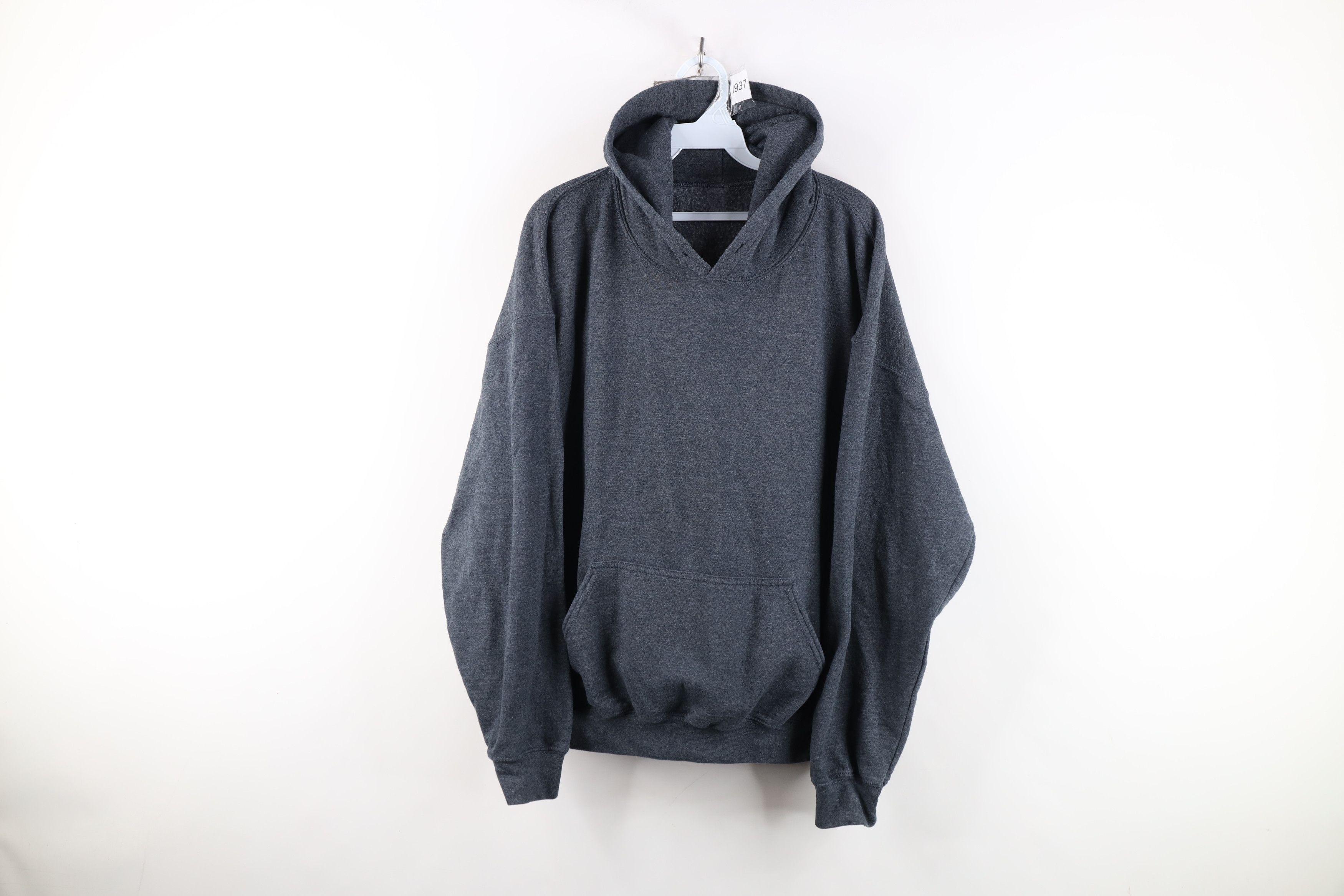 Vintage Vintage 90s Y2K Streetwear Boxy Fit Hoodie Sweatshirt Gray Size US XXL / EU 58 / 5 - 1 Thumbnail