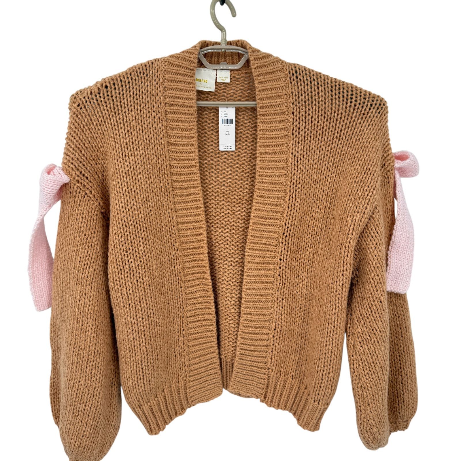 Anthropologie Maeve Anthropologie Chunky Bow Cardigan Sweater OS NWT Size M / US 6-8 / IT 42-44 - 2 Thumbnail