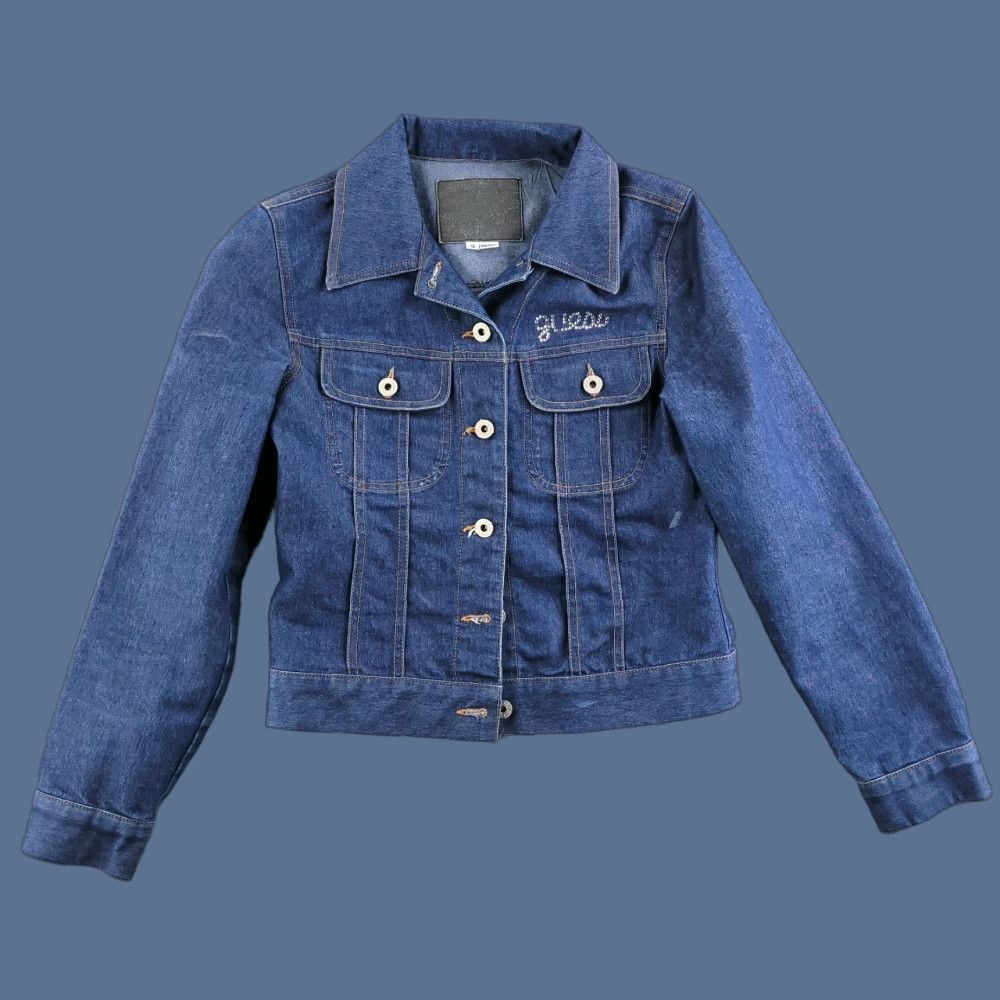 Guess VINTAGE GUESS Jacket Women Small Blue Denim Jean Jacket Button Rhinestone Made in USA Women Denim Jacket Rhinestone USA 90s Size 28" / US 6 / IT 42 - 1 Thumbnail
