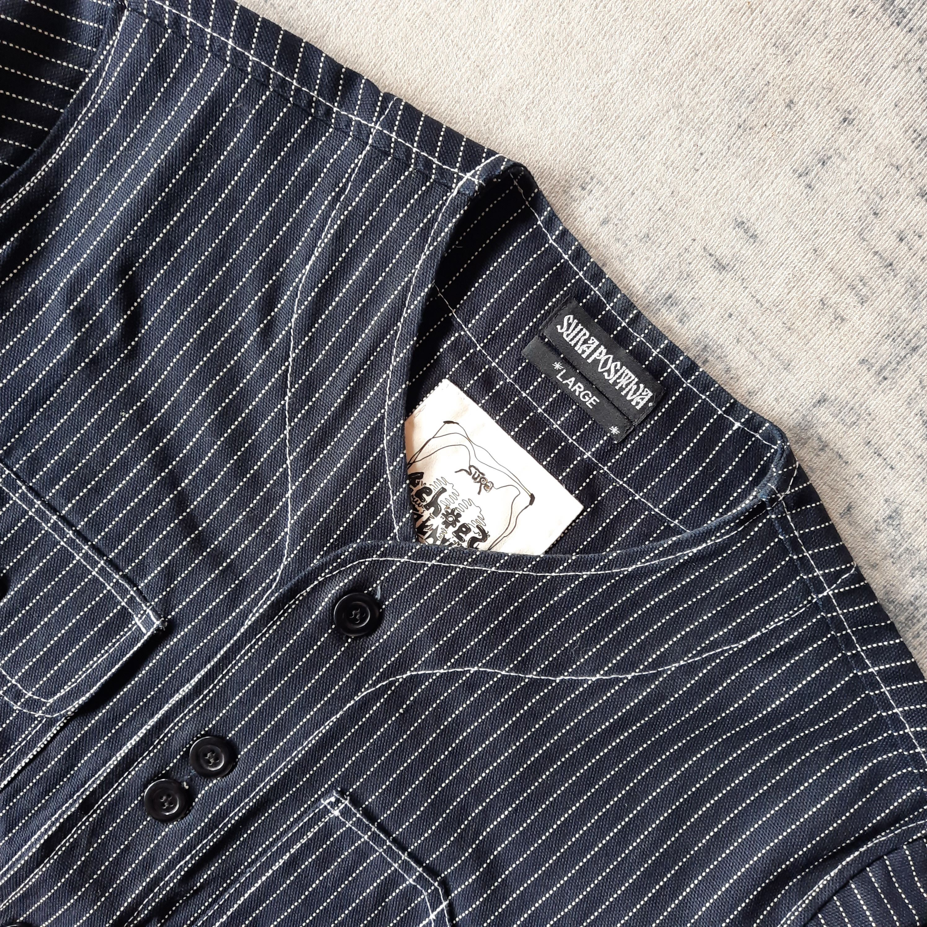Japanese Brand 💥 Sura postiva indigo wabash work boxy jacket Size US L / EU 52-54 / 3 - 2 Thumbnail