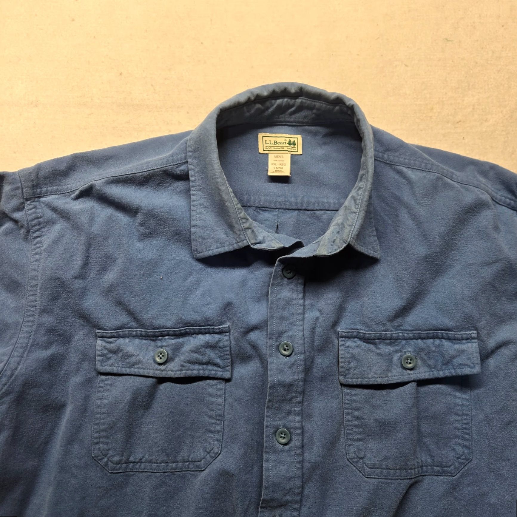 Vintage VINTAGE L.L. Bean Button-Up Shirt Solid Blue Heavy Flannel Long Sleeve Men’s 2XL XXL Regular Size US XXL / EU 58 / 5 - 2 Thumbnail