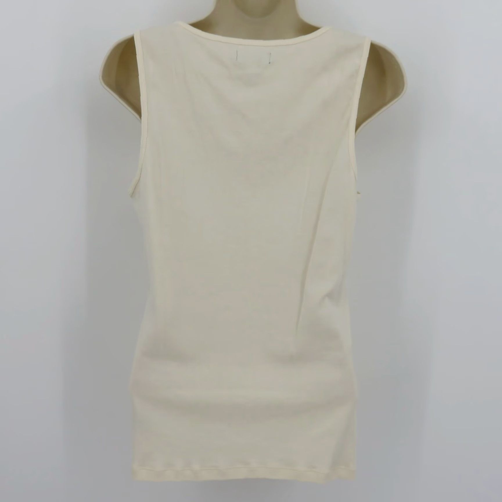 Chaps VINTAGE Chaps Tank Top Shirt Women L Ivory Sequin Sleeveless Scoop Neck Cotton Size L / US 10 / IT 46 - 4 Thumbnail