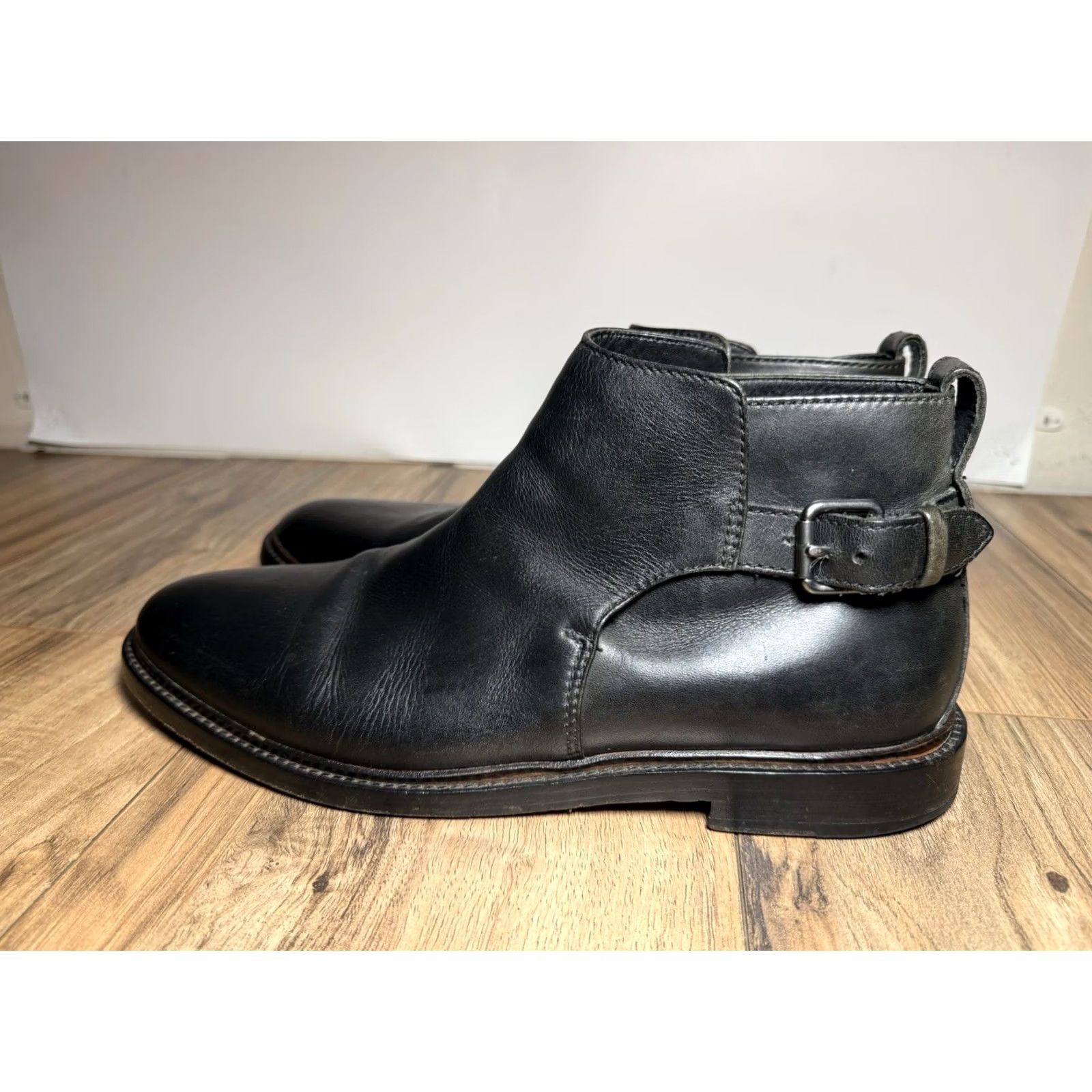 Coach Coach G1396 Fine Grain Leather Ankle Boots Black Buckle Chelsea Men’s Size 9.5 D Shoe Size US 10 / EU 43 - 3 Thumbnail