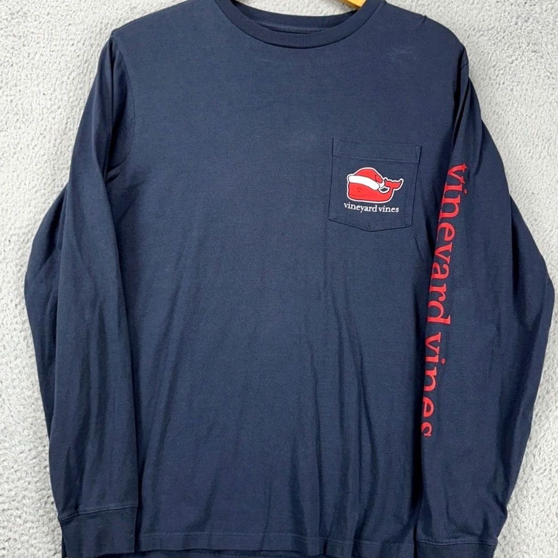 Vineyard Vines Vineyard Vines T-Shirt Mens Small Navy Whale Graphic Long Sleeve Naughty or Nice Crew Neck Pocket Tee Men XS? Nope Size US S / EU 44-46 / 1 - 2 Thumbnail