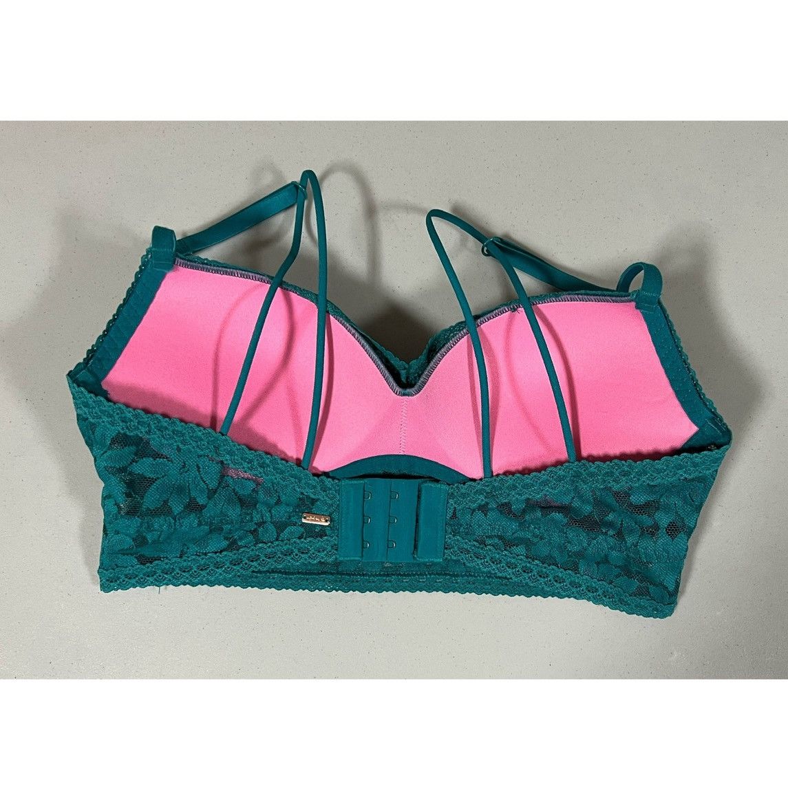 Victoria's Secret Emerald Green Lace Push-Up Bra Bralette Lingerie Size S 💚✨ Size S / US 4 / IT 40 - 3 Thumbnail