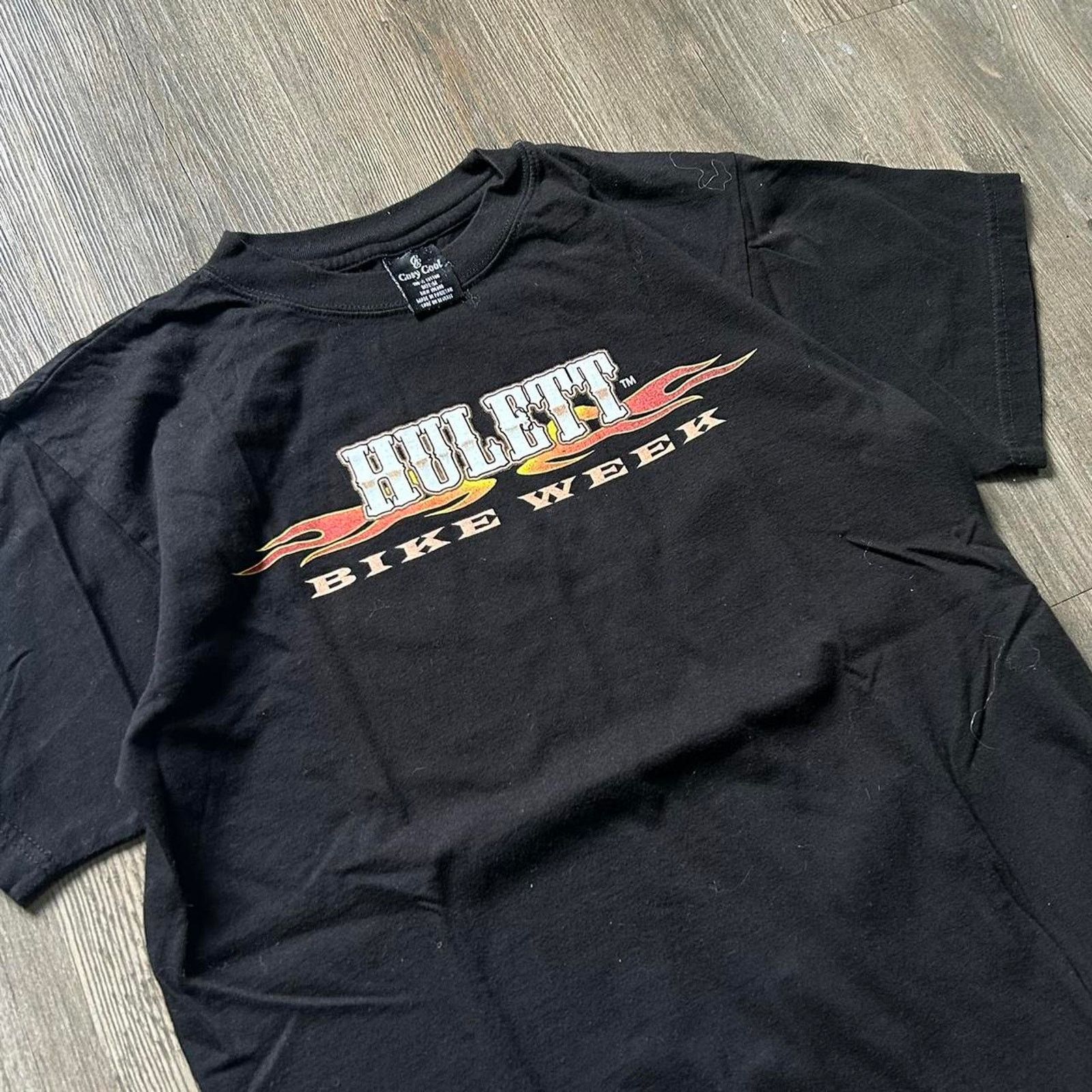 Harley Davidson Y2K Hulett Bike Week Devils Tower Black Motorcycle Tee. Sz M Size US M / EU 48-50 / 2 - 4 Thumbnail