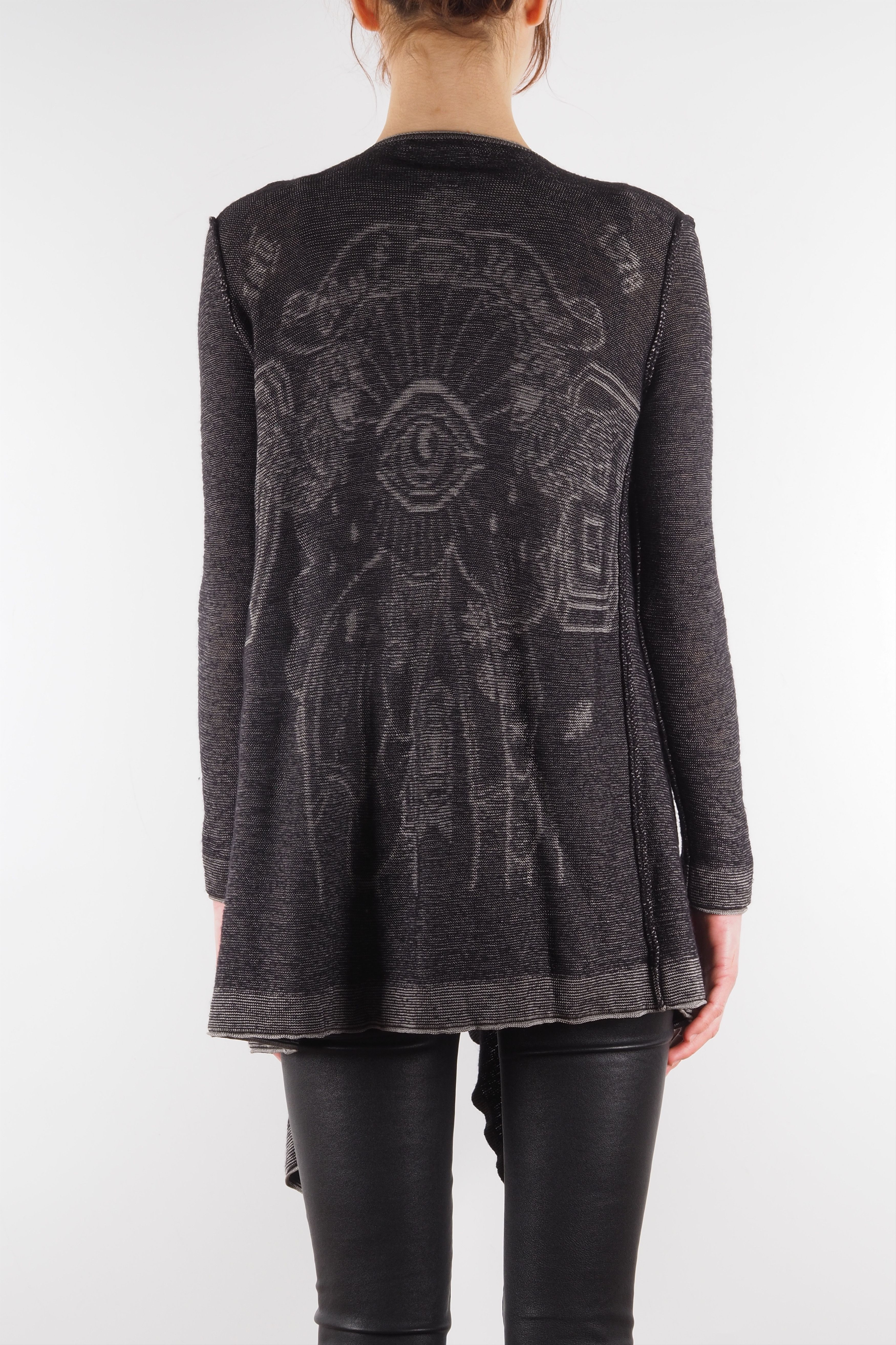 Diesel Diesel Long Sleeve Gray Wool Viscose Open Cape Cardigan Size S / US 4 / IT 40 - 2 Thumbnail