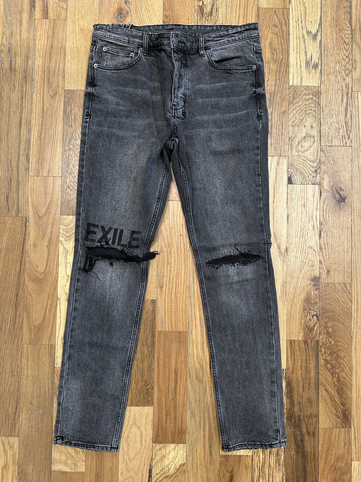Ksubi Ksubi Knee Rip Exile Spell Grey Denim Jeans Size 34 Size US 34 / EU 50 - 1 Thumbnail