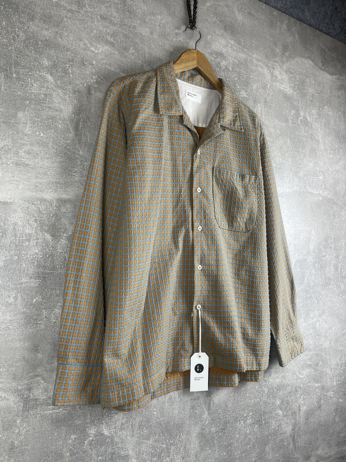Universal Works Universal Works L.S Camp Shirt Sand Blue Deldos Cotton Size US M / EU 48-50 / 2 - 6 Thumbnail