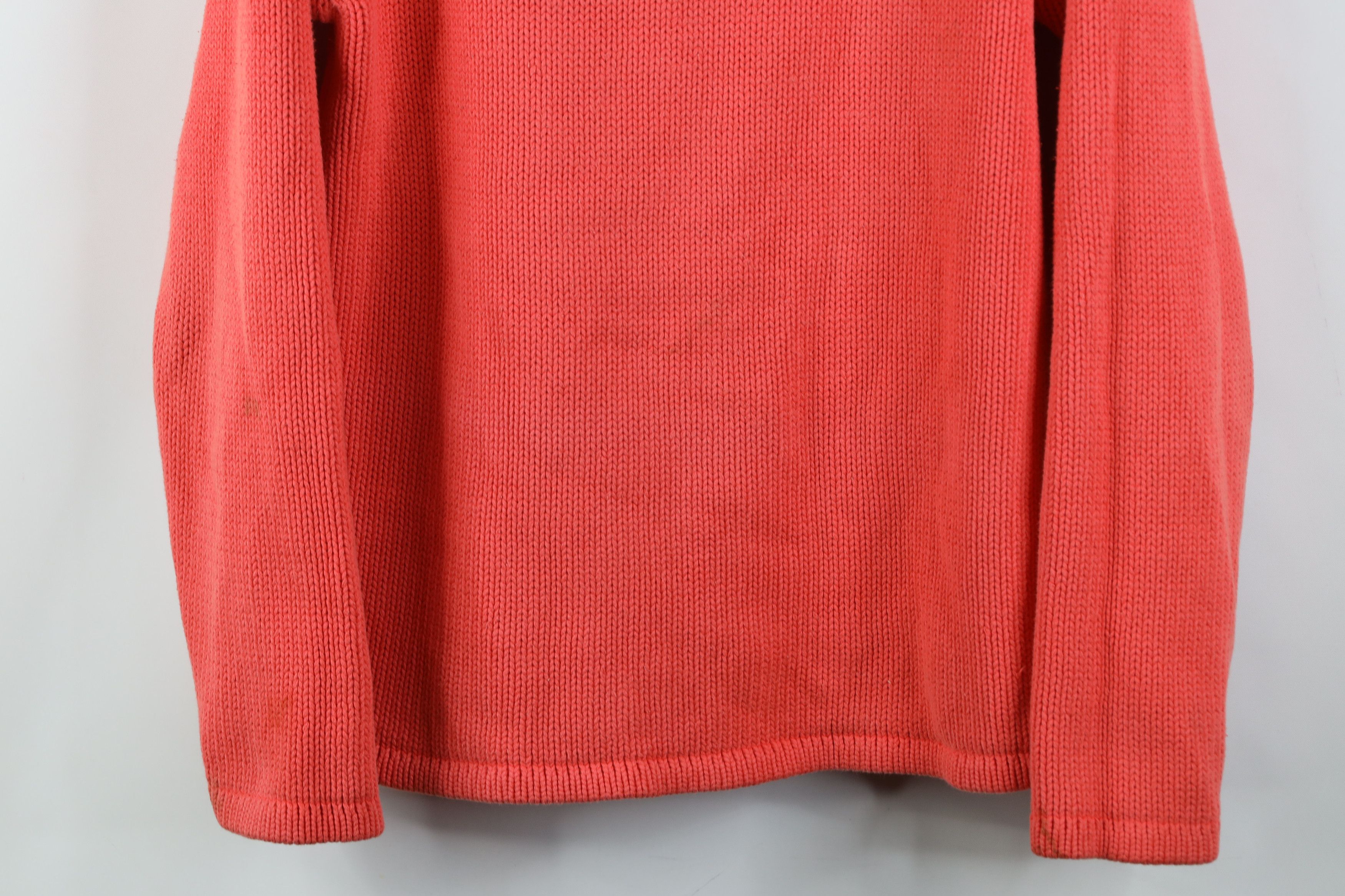 J.Crew Vintage 90s J Crew Marled Knit Mock Neck Sweater Salmon Size XS / US 0-2 / IT 36-38 - 3 Thumbnail