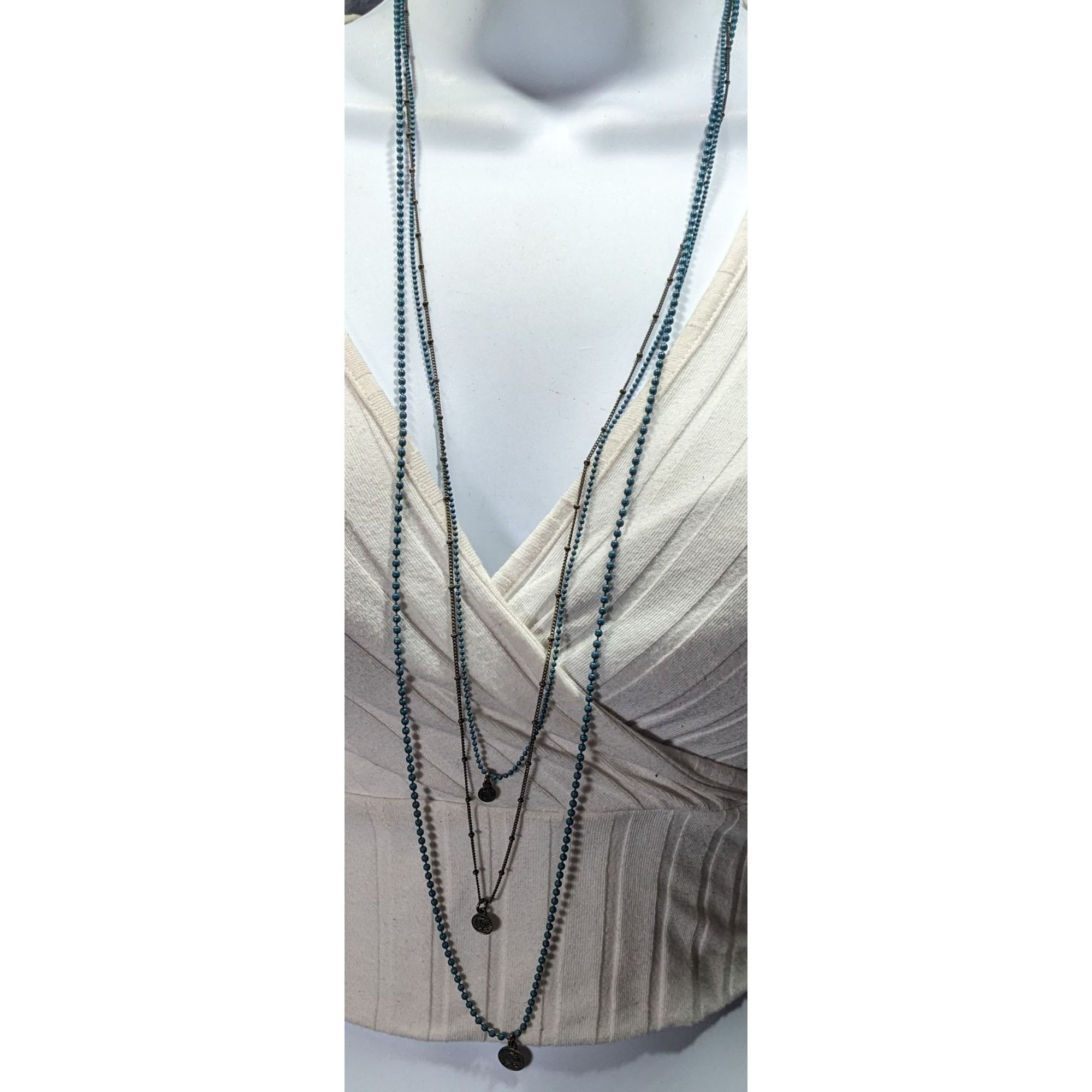 Other Bohemian Layered Mini Medallion Charm Blue And Gold Tone Nec Size ONE SIZE - 2 Thumbnail