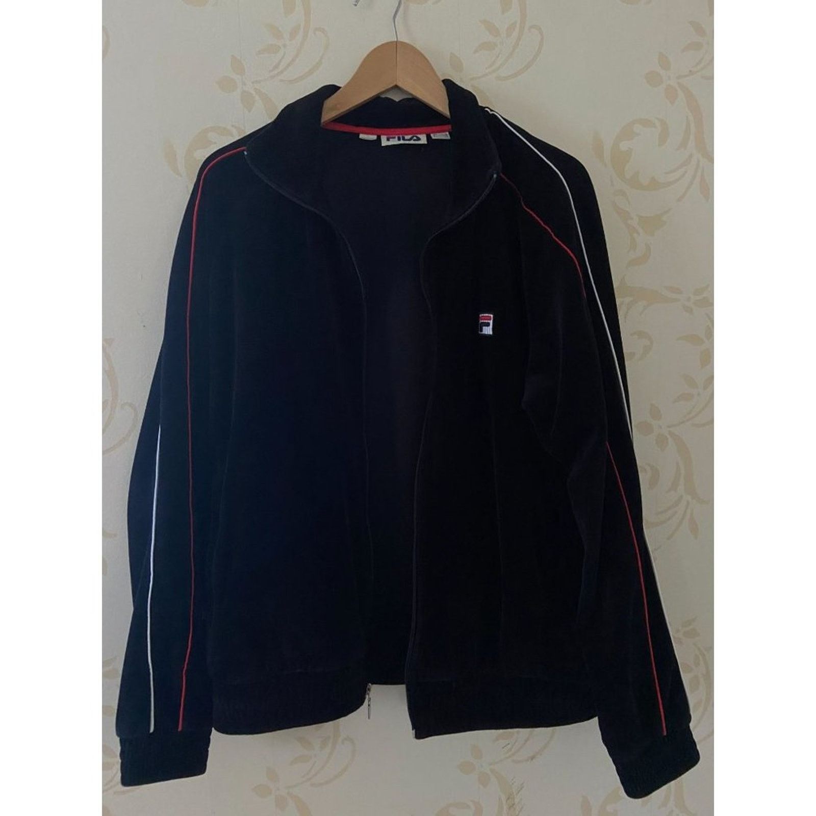 Fila Vintage Y2K FILA Black Velour Track Suit Sweatsuit Men's L Size US 38 / EU 54 - 2 Thumbnail