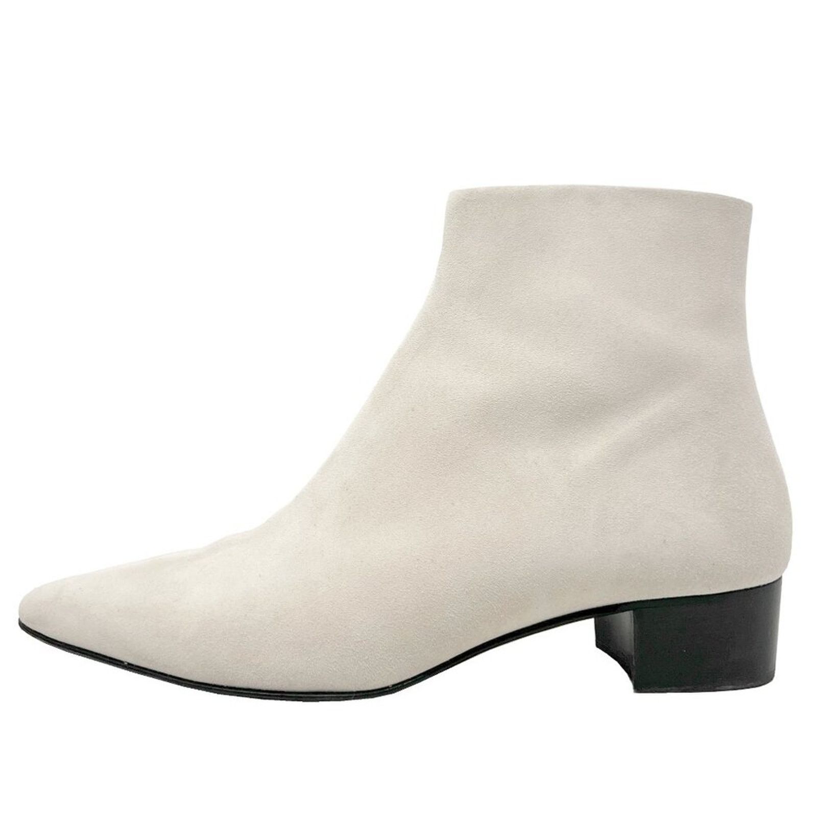 The Row Ambra Suede Ivory Beige Ankle Boots Pointed Booties