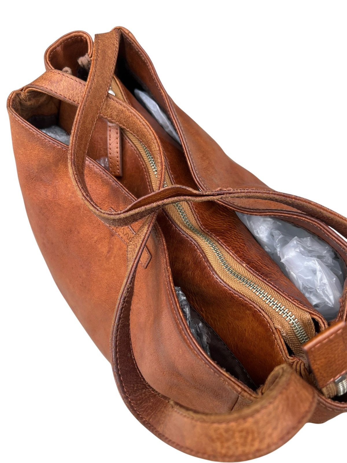 Leather 2000s Yohji Yamamoto Y’saccs Faded Patina Leather Bag Size ONE SIZE - 18 Thumbnail
