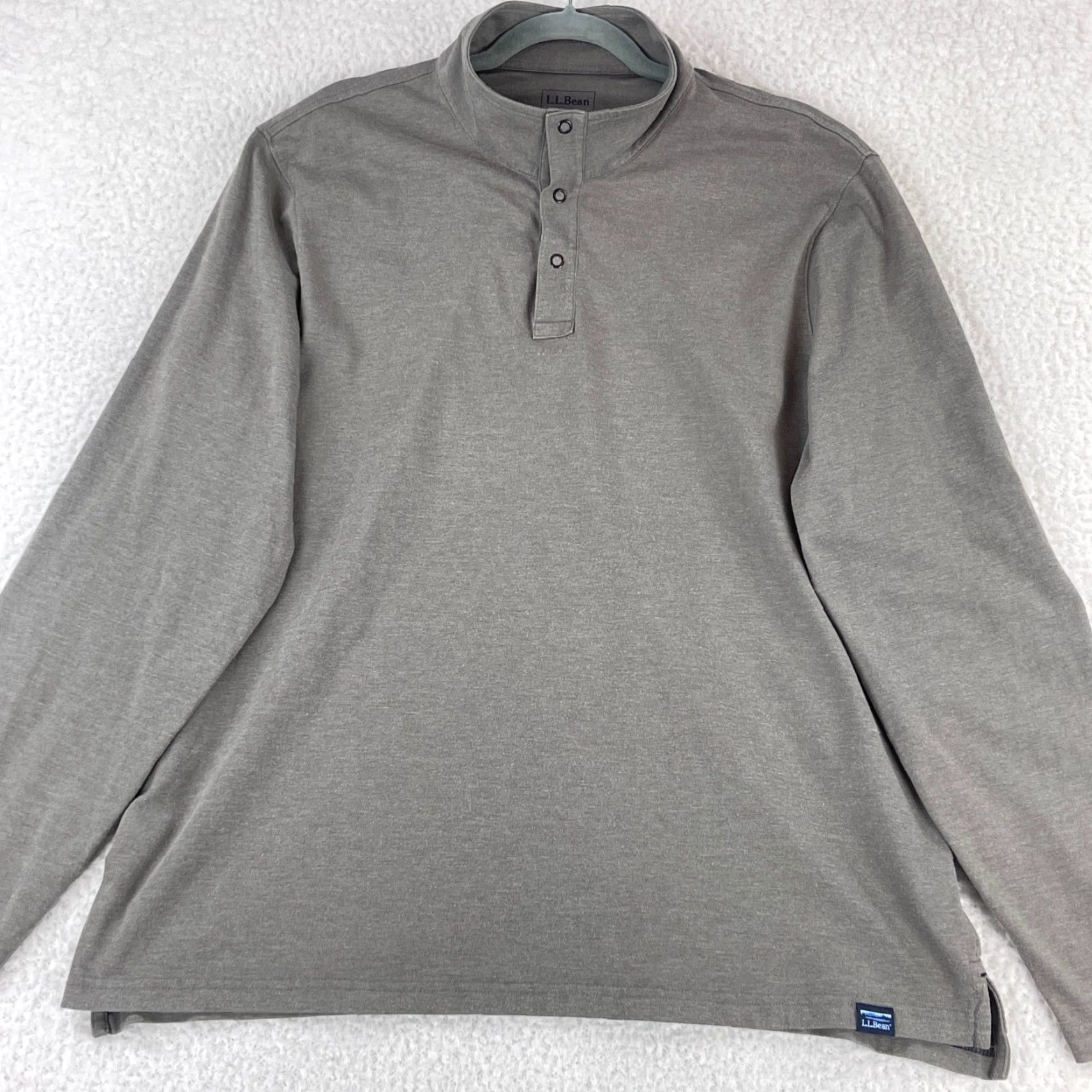 Vintage L.L. Bean Shirt Mens XL Gray Slightly Fitted 1/4 Snap Button Long Sleeve Shirt Size US XL / EU 56 / 4 - 2 Thumbnail