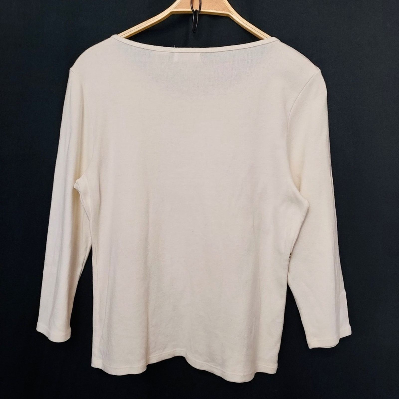 Other Cali Cali Ivory White Embroidery Floral Botanical Blouse Top Size L / US 10 / IT 46 - 2 Thumbnail