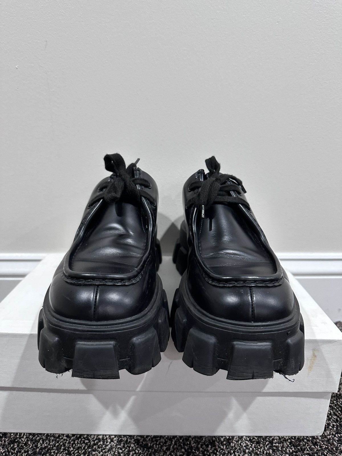 Prada Prada Monolith Chunky Sole Black Leather Derby Size US 8 / EU 41 - 12 Thumbnail