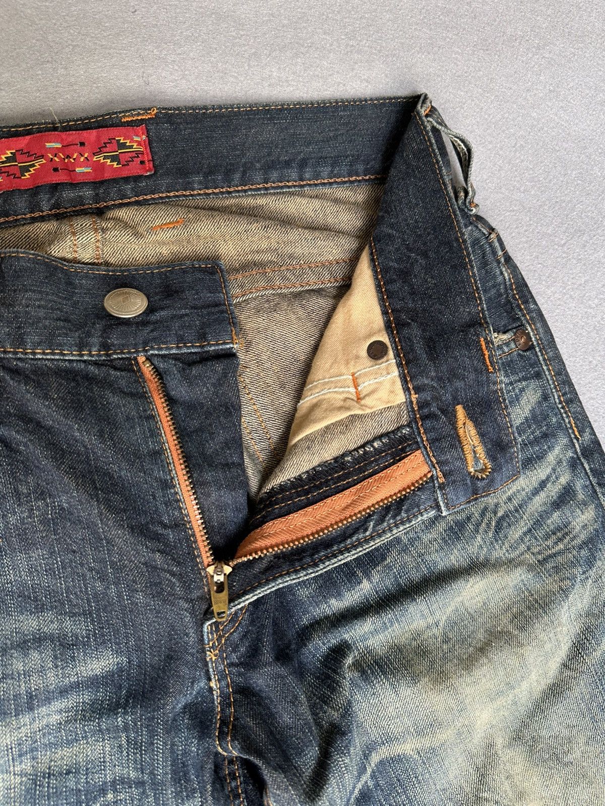 Japanese Brand FLARE Edwin Distressed Denim Size US 31 - 9 Thumbnail