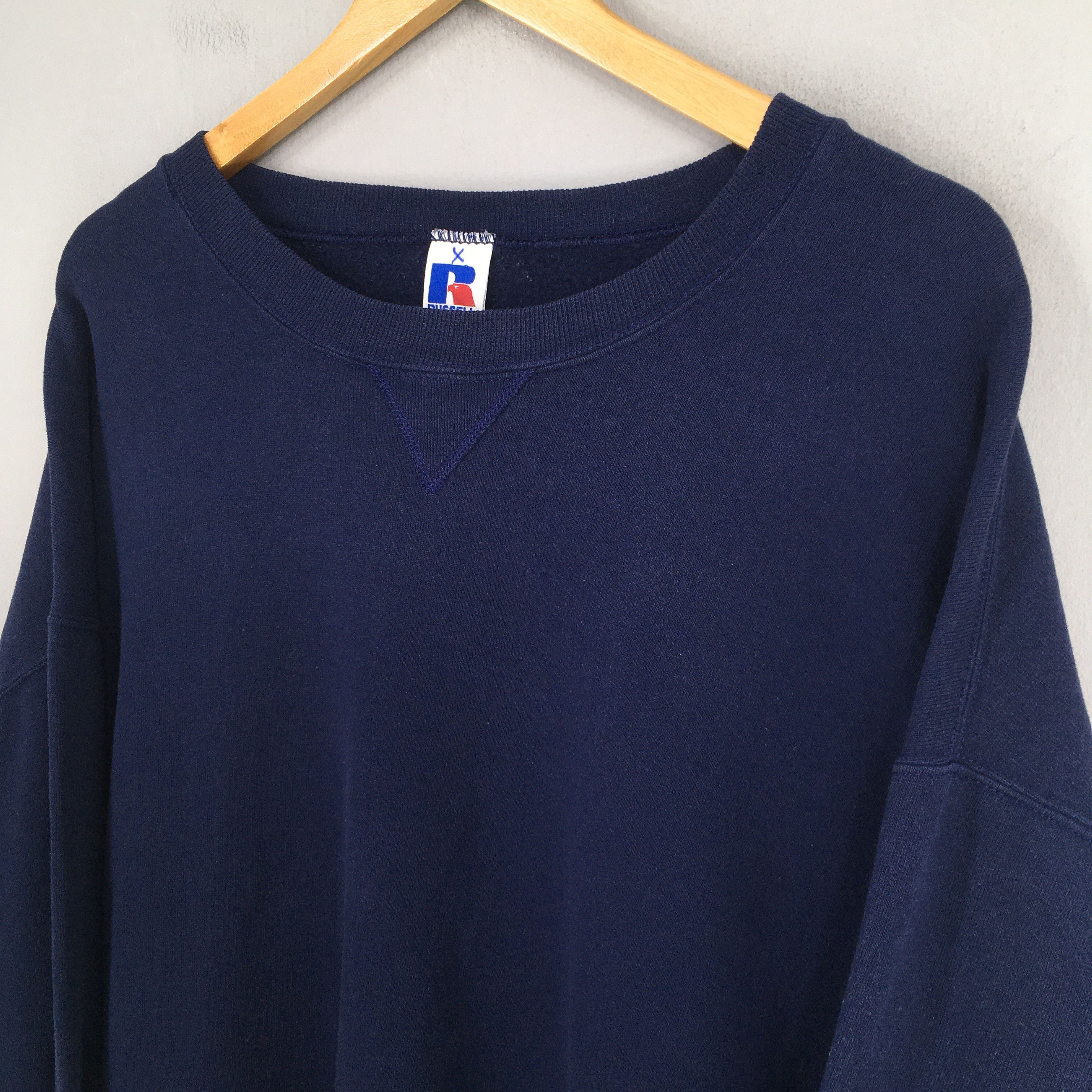Russell Athletic Vintage 90s Russell Athletic Blue Plain Sweatshirt XLarge Size US XL / EU 56 / 4 - 2 Thumbnail