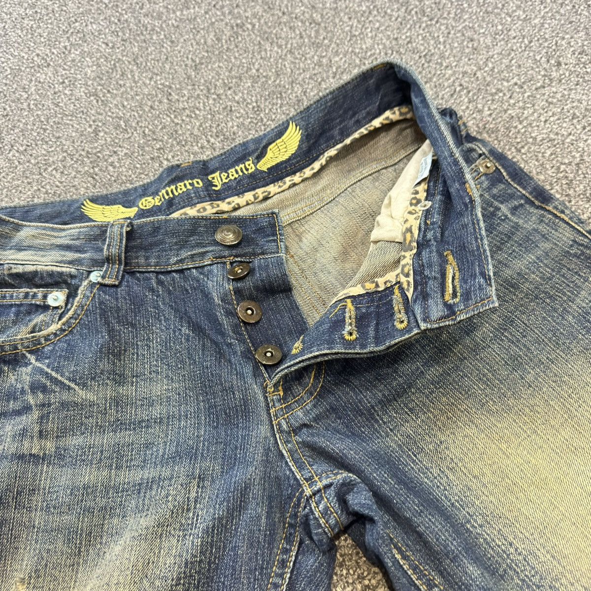 If Six Was Nine Insane ‼️ Flared Distressed Whisker Denim LGB Style Gennaro Size US 31 - 13 Thumbnail