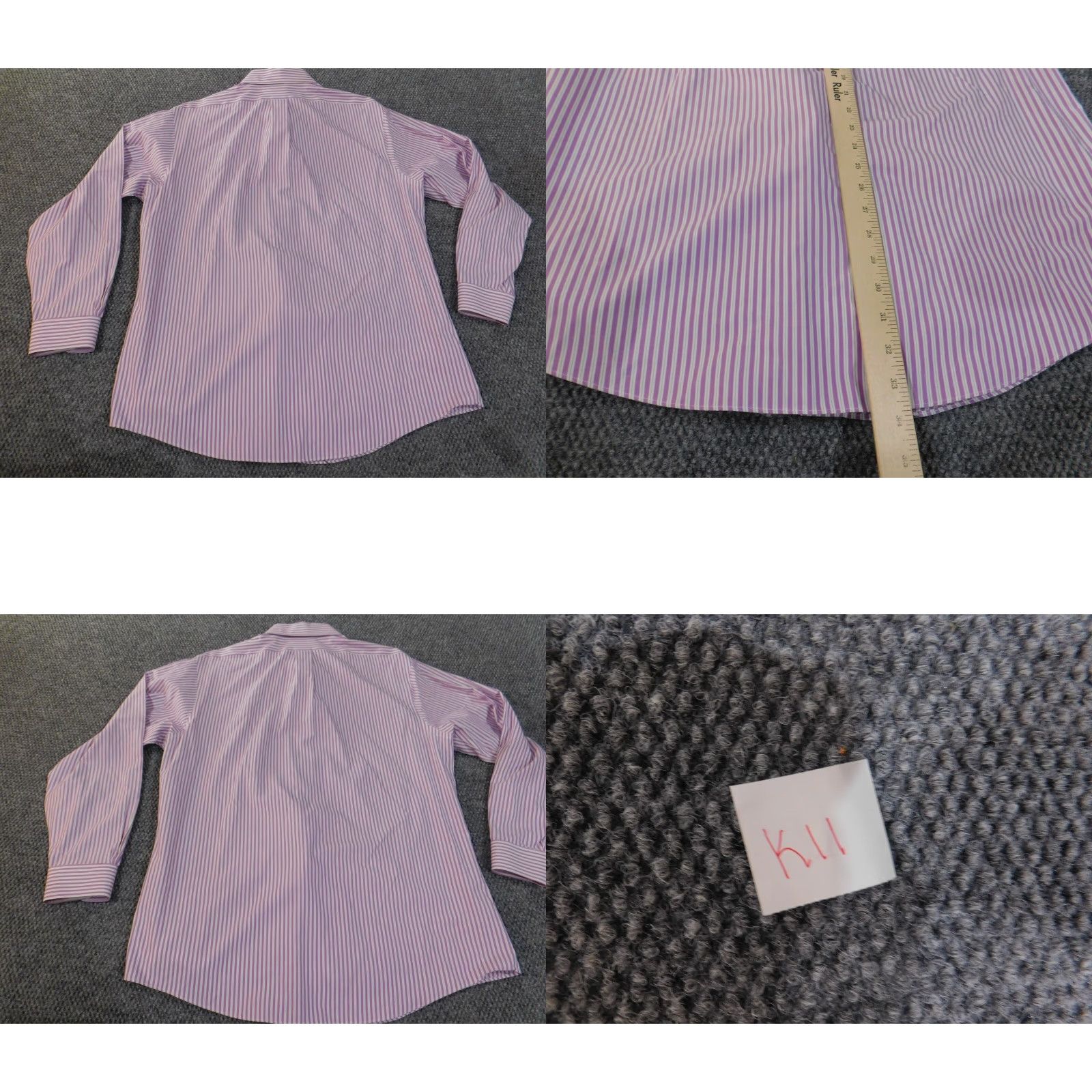 Brooks Brothers Brooks Brothers Dress Shirt Mens 17 Purple Slim Fit Striped Button Down Collar 1818 Barrel Cuff Business Size 46R - 8 Thumbnail