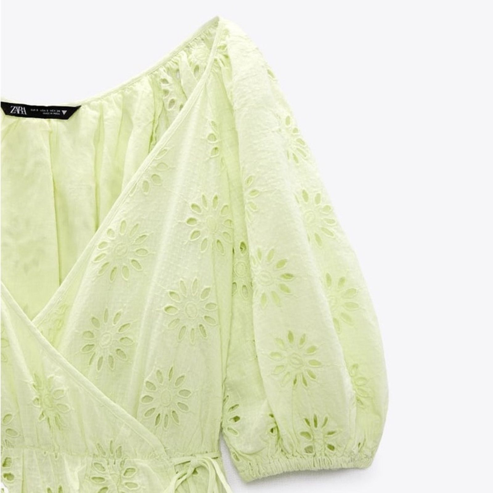 zara yellow embroidered dress ZARA. Yellow die-cut dress TS – Hibuy market main image 1