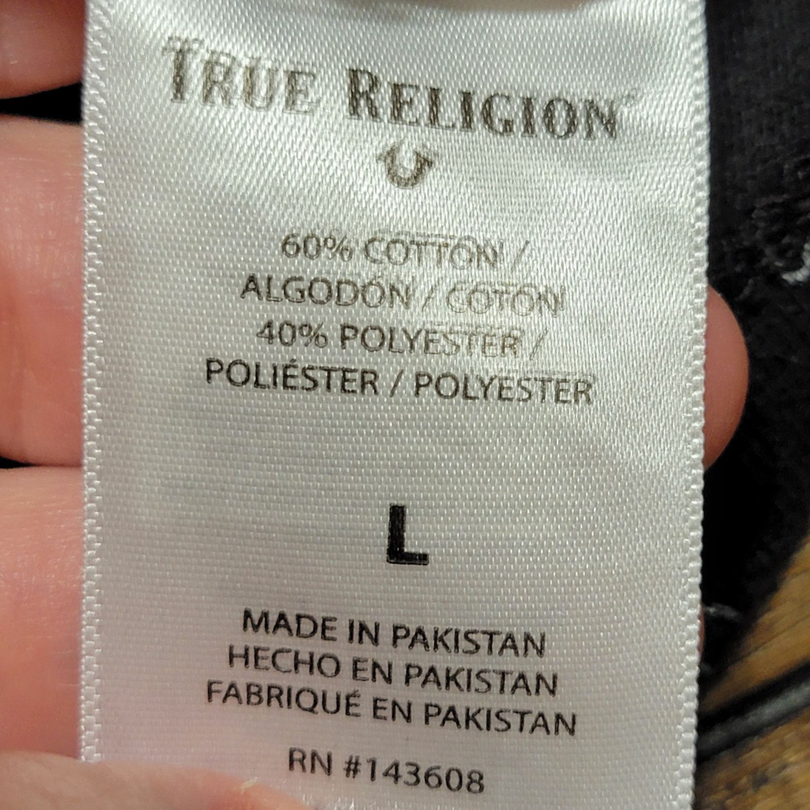 True Religion True Religion Black Tee All Over Logo - Size Adult Small Size S / US 4 / IT 40 - 5 Thumbnail