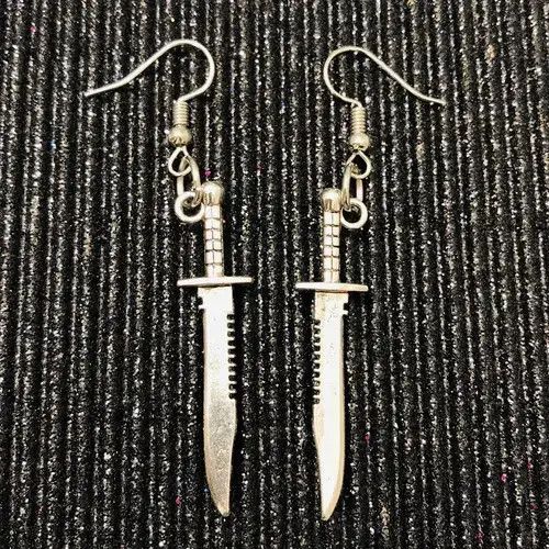 Other Combat Knife 🔪 Pendant Drop Earrings. Size ONE SIZE - 3 Thumbnail