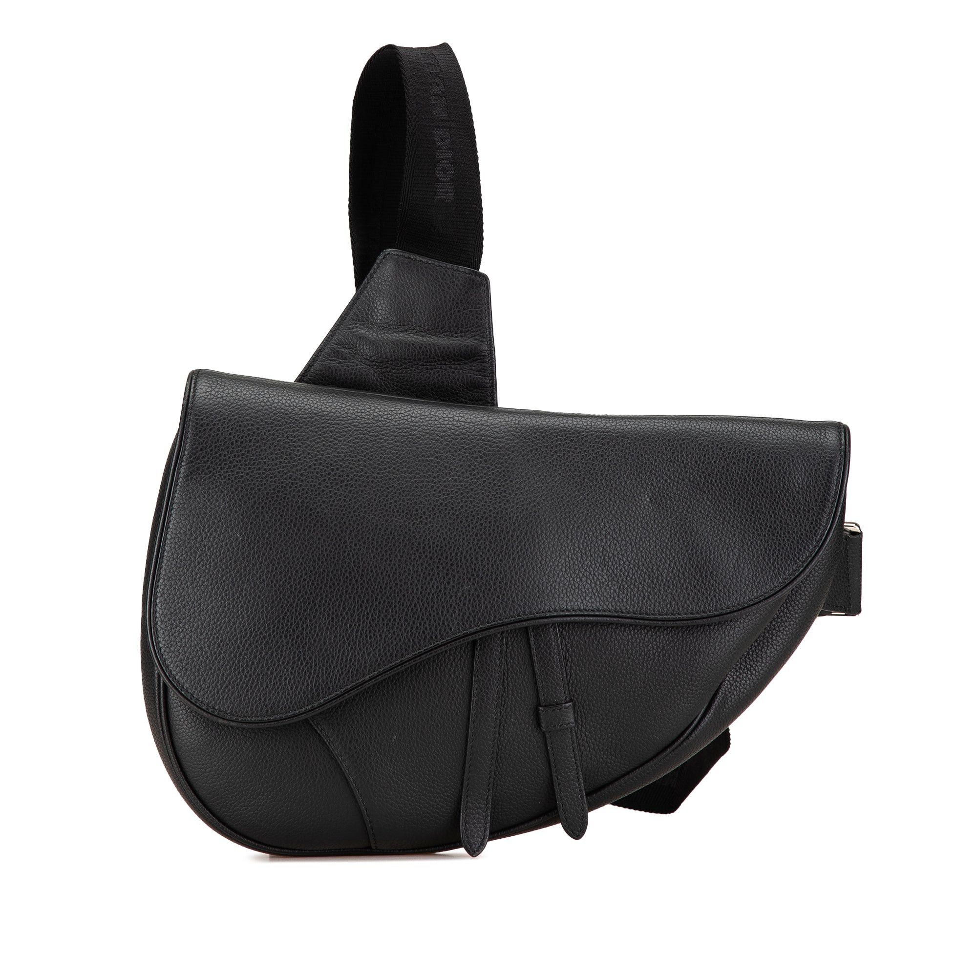 Dior Dior Kim Jones Grained Calfskin Saddle Bag Black Size ONE SIZE - 1 Thumbnail