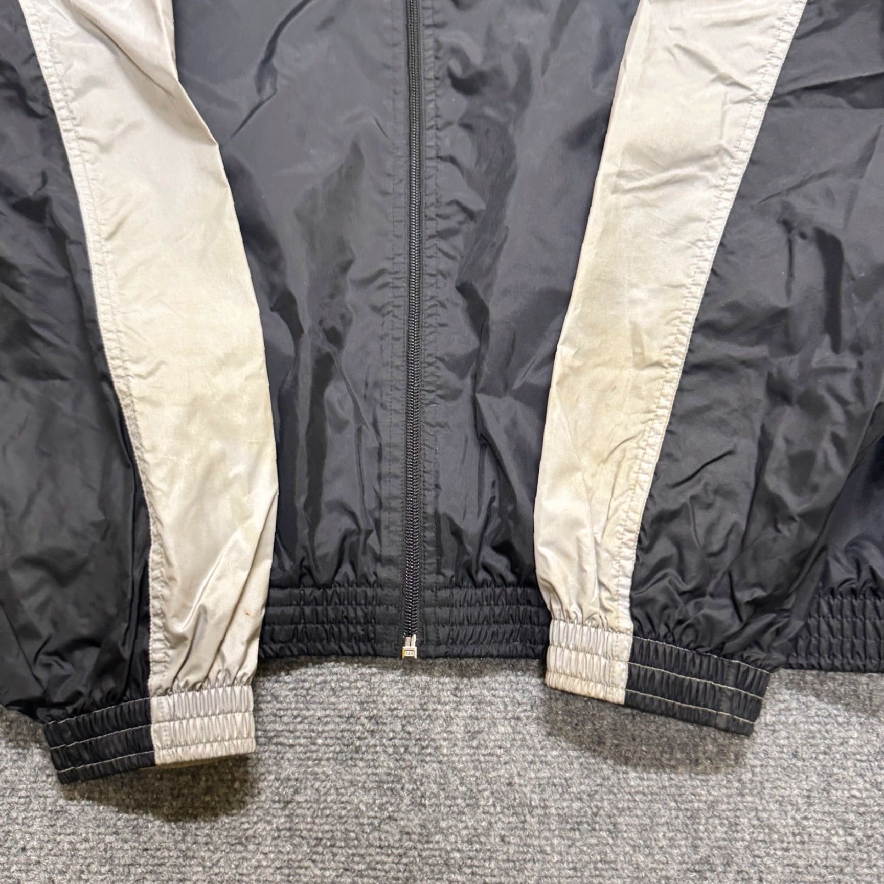 Adidas VTG Adidas Jacket Mens XXL Black 90s Gray Y2K Nylon Windbreaker Track Jacket Mens XXL Black Track Jacket Distressed Vintage Windbreaker Size US XXL / EU 58 / 5 - 7 Thumbnail