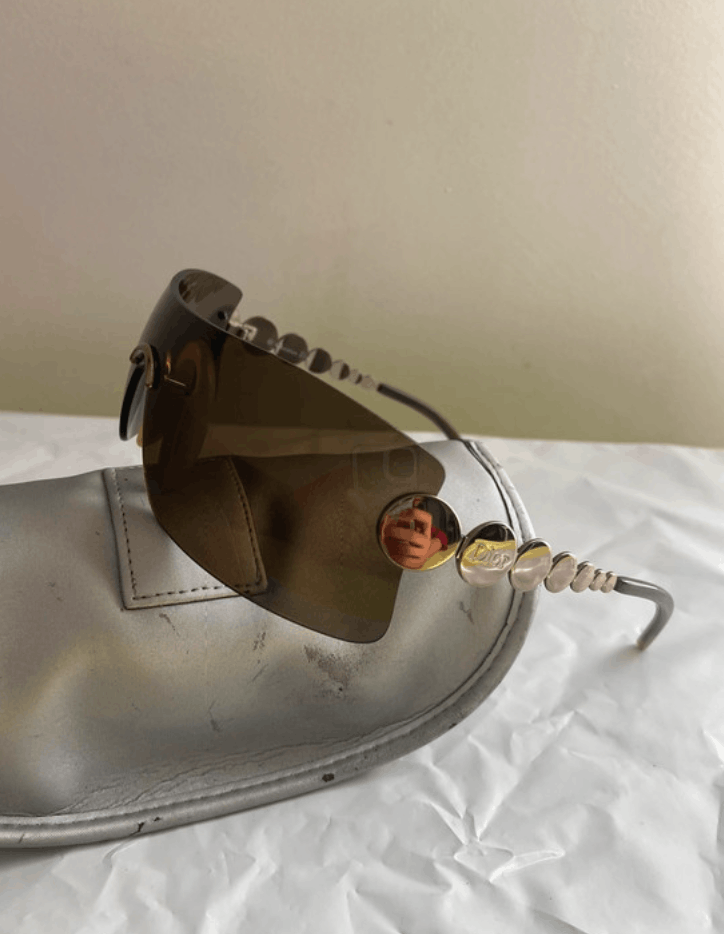 Dior × John Galliano × Vintage DIOR Sunglasses Millenium Wrap Shield Mask Bike Galliano Era Size ONE SIZE - 4 Thumbnail