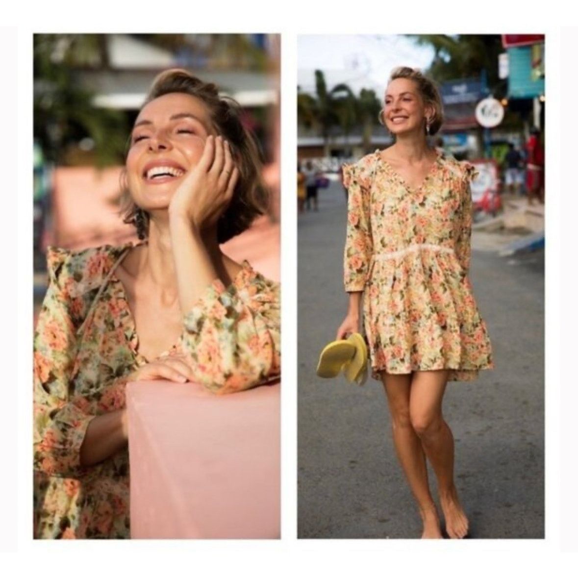 Zara ZARA FLORAL PRINT DRESS MULTICOLORED Size M / US 6-8 / IT 42-44 - 2 Thumbnail