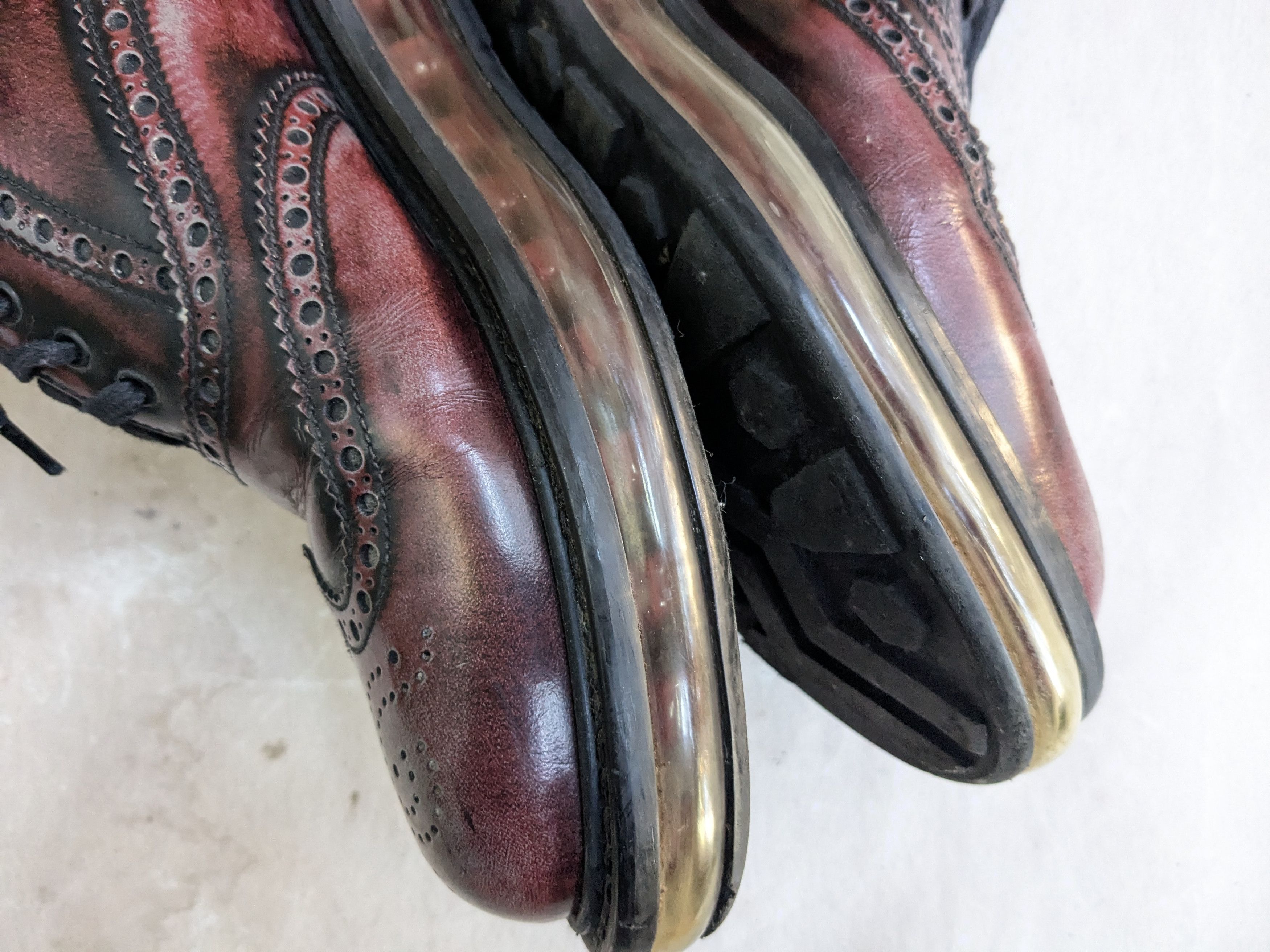 Prada Prada Wingtip Brogues Red Burgundy 9 Leather Platform Size US 9 / EU 42 - 9 Thumbnail