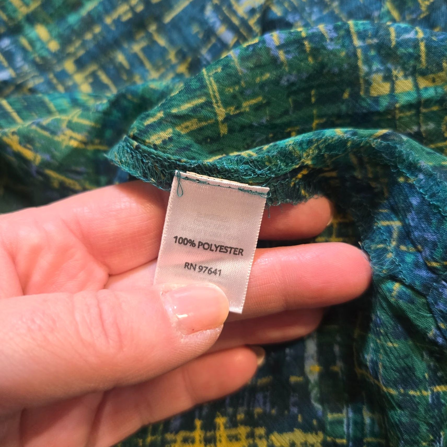 J. Jill J. Jill Top Womens Petite Large Green Plaid Sheer Long Sleeve Button Casual Size L / US 10 / IT 46 - 7 Thumbnail