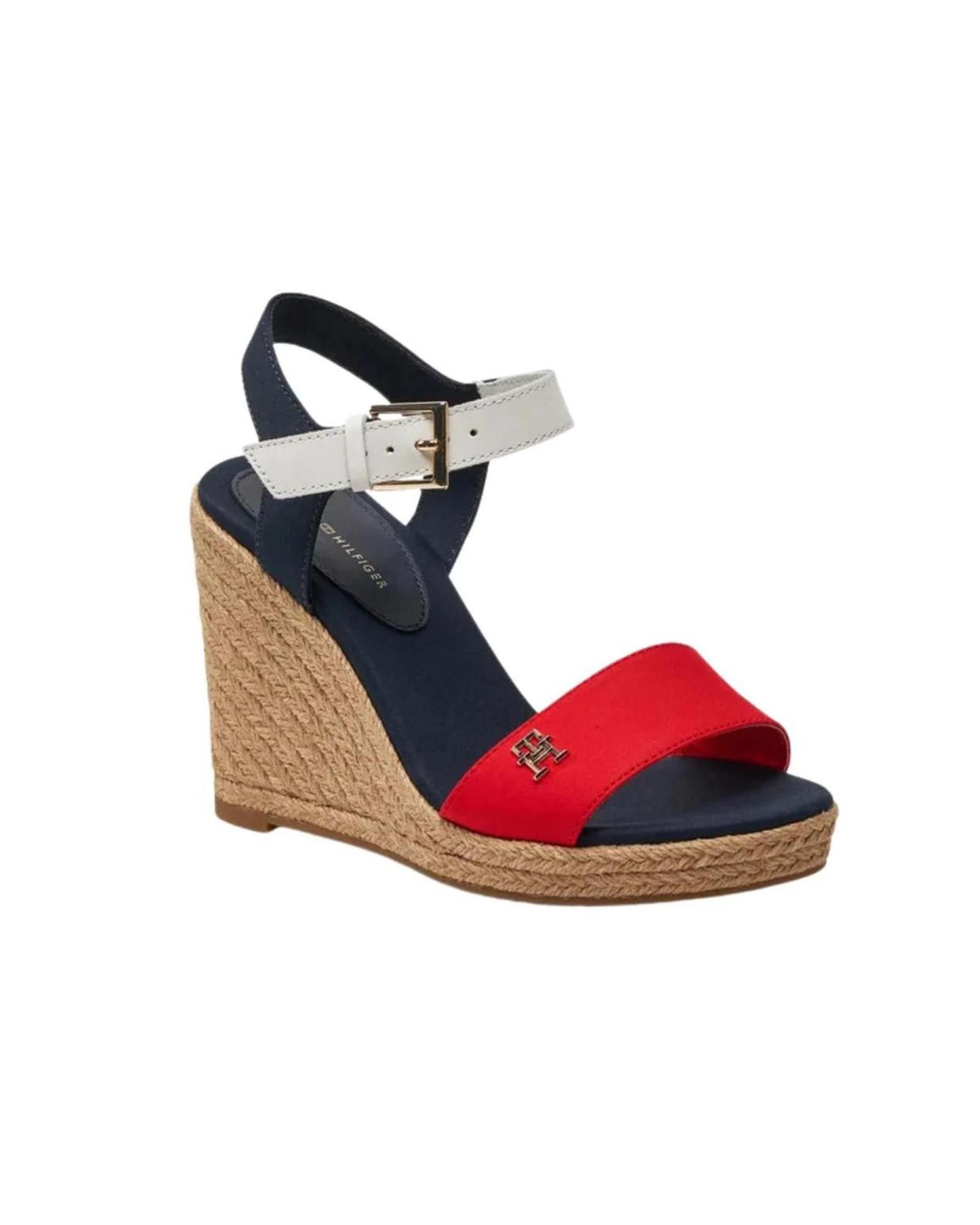 image of Tommy Hilfiger Platform Sandals With Buckle/bow Fastening in Blue, Women's (Size 6)