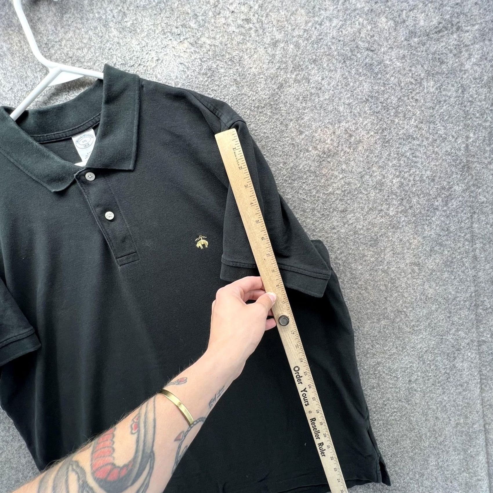 Brooks Brothers Brooks Brothers 346 Polo Shirt Mens 2XL Black Solid Slim Knit Casual Polo Shirt Slim Fit 100% Cotton Short Sleeve Mens Size US XXL / EU 58 / 5 - 5 Thumbnail