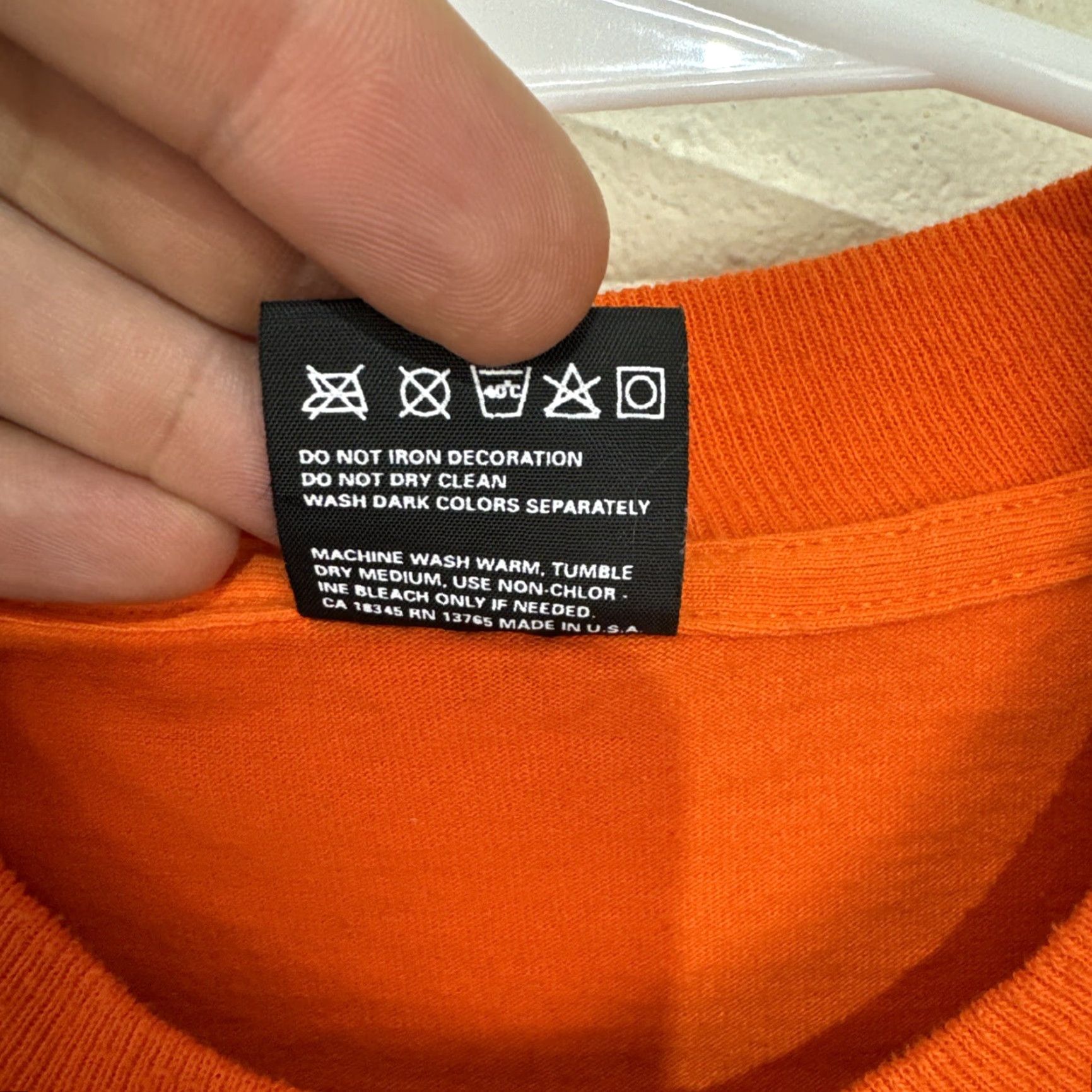 Fruit Of The Loom VINTAGE Fruit of the Loom T-Shirt Adult Men 90s Halloween Orange XL Cotton Blend Graphic Print Skeleton Dancing Crew Neck Short Sleeve Mens Size US XL / EU 56 / 4 - 4 Thumbnail