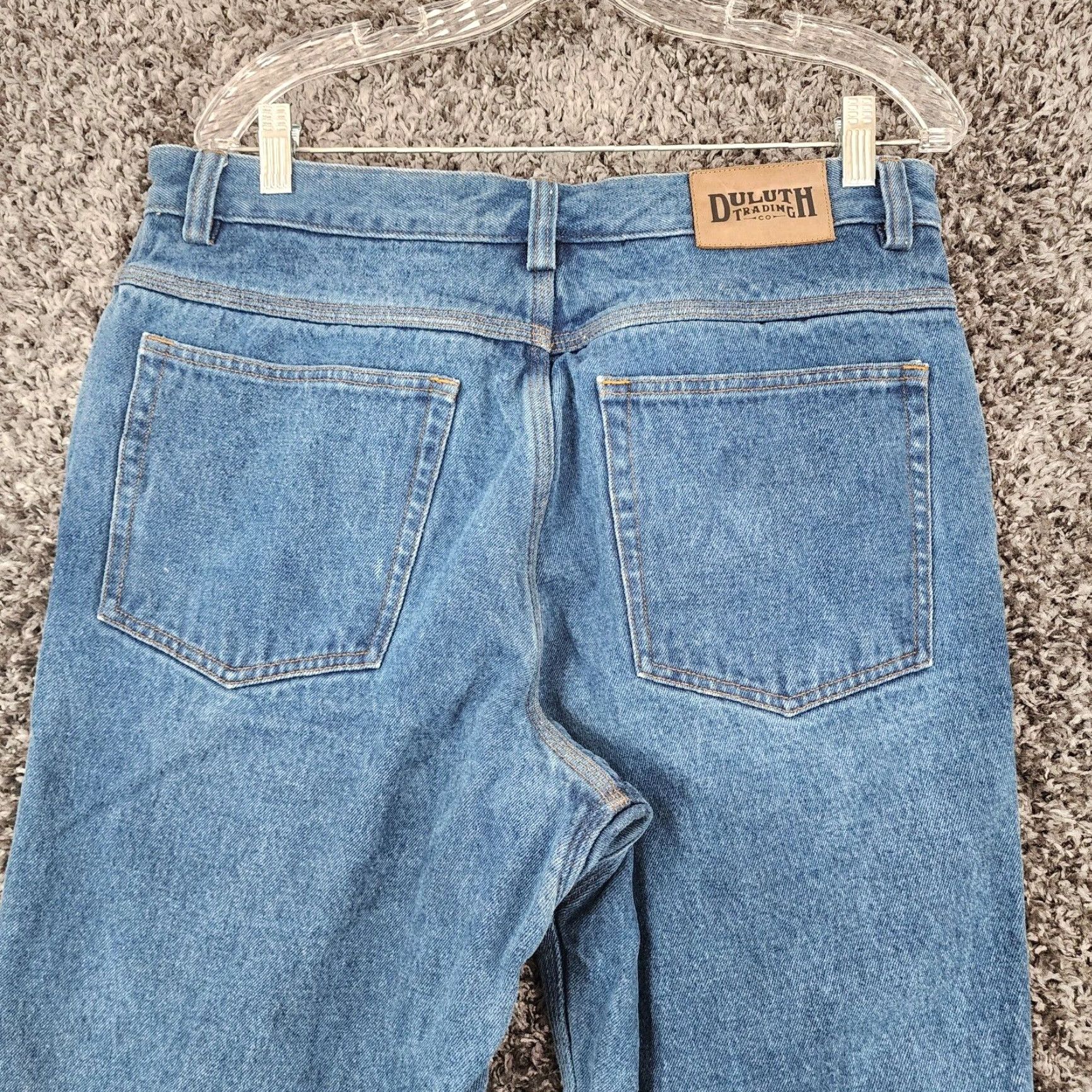 Duluth Trading Company Duluth Trading Co Heavy Duty Straight Blue Jeans Mens 34x31 Blue Size US 34 / EU 50 - 7 Thumbnail