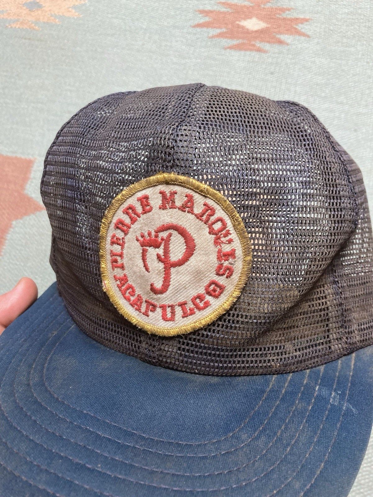 Vintage Trucker hat full mesh Pierre Marques Acapulco Mexico distres Size ONE SIZE - 4 Thumbnail