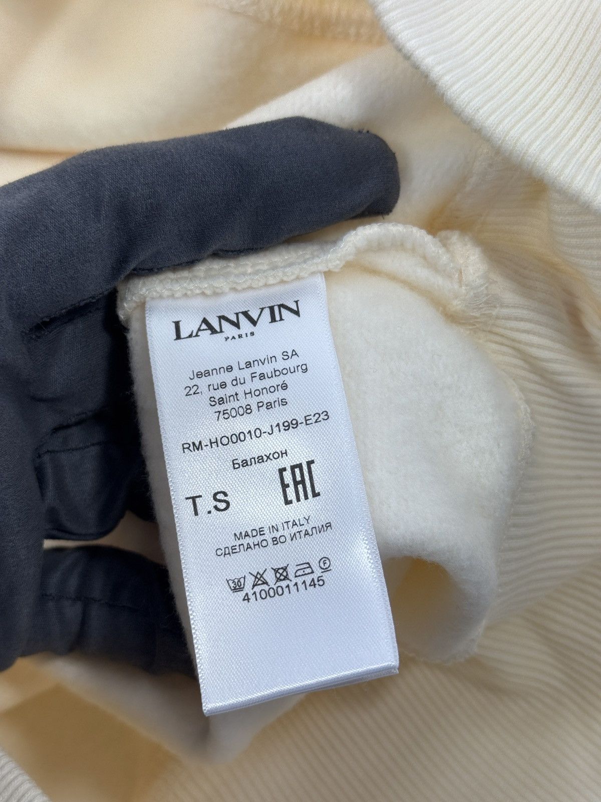 Lanvin Curb Lace Logo embroidered Hoodie Size US S / EU 44-46 / 1 - 3 Thumbnail