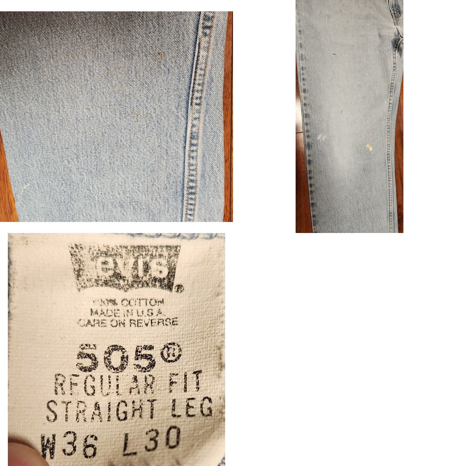Levi's VINTAGE Levi's 505 Jeans Men 36x30 Blue Denim Regular Straight USA MADE 90s Theme Boys? Girls? Size US 36 / EU 52 - 8 Thumbnail