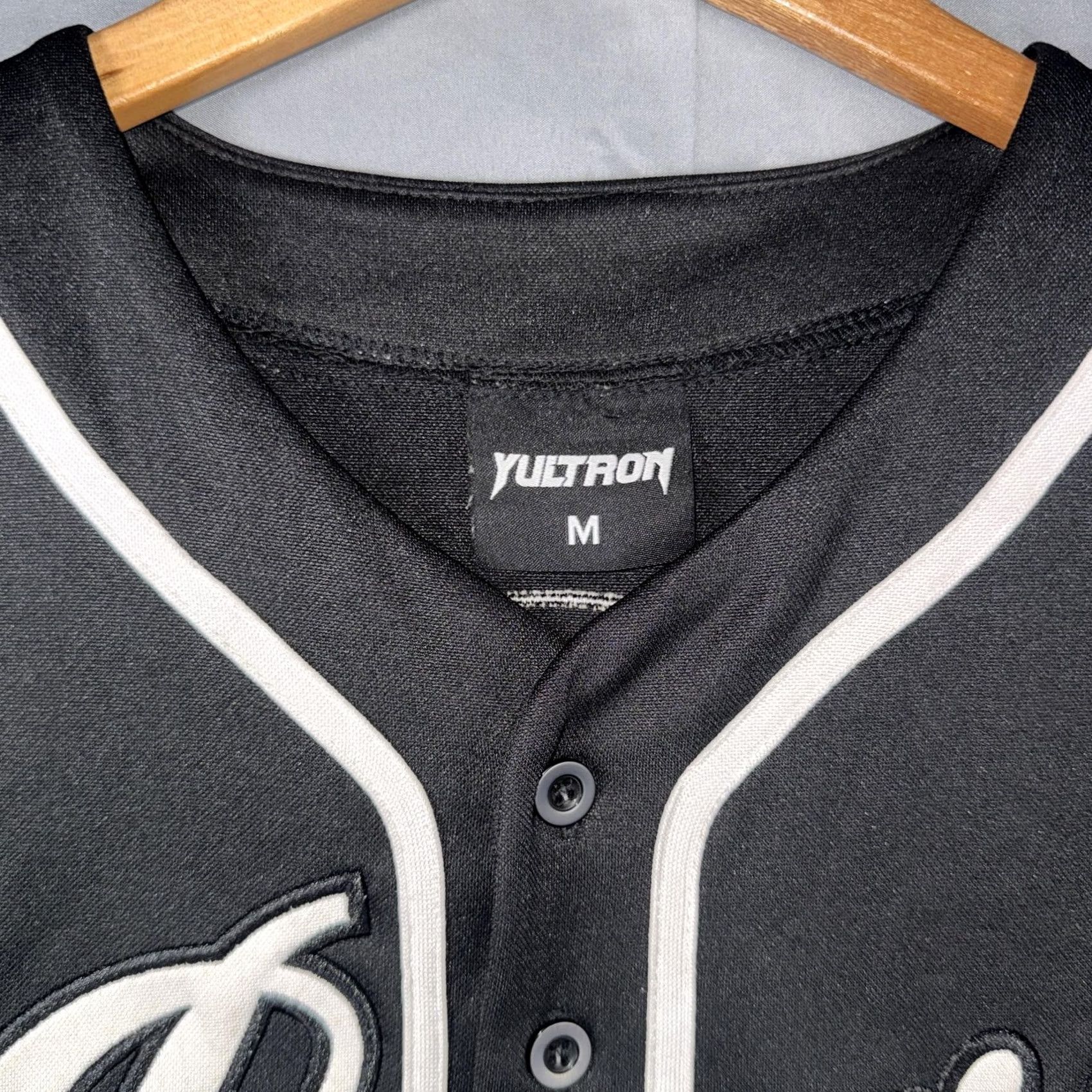 Vintage Yultron Baseball Jersey Mens Medium Black Ravers 01 Button Front Graphic Shirt Size US M / EU 48-50 / 2 - 3 Thumbnail