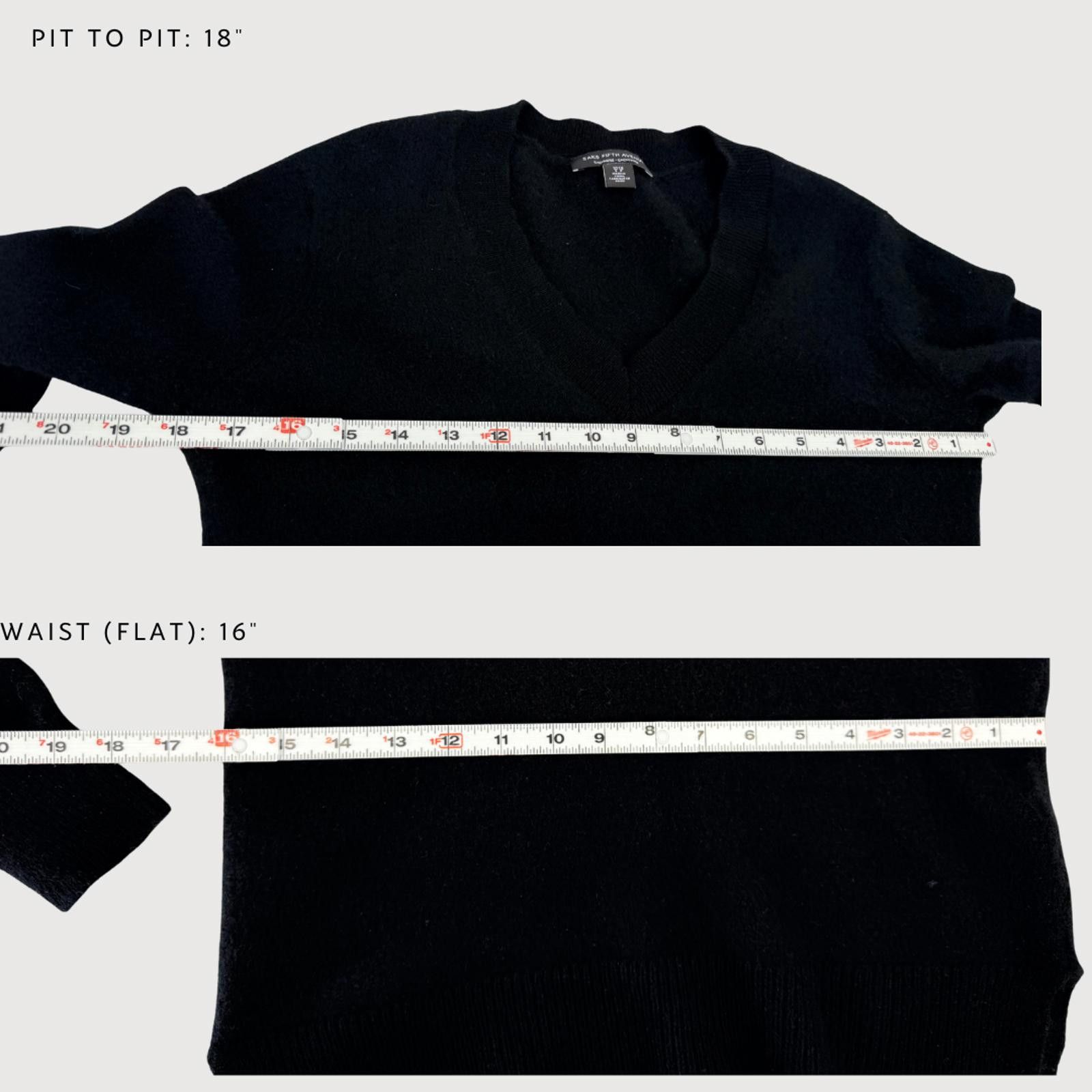 Saks Fifth Avenue Saks Fifth Avenue Sweater Cashmere V-Neck Black S Size S / US 4 / IT 40 - 7 Thumbnail