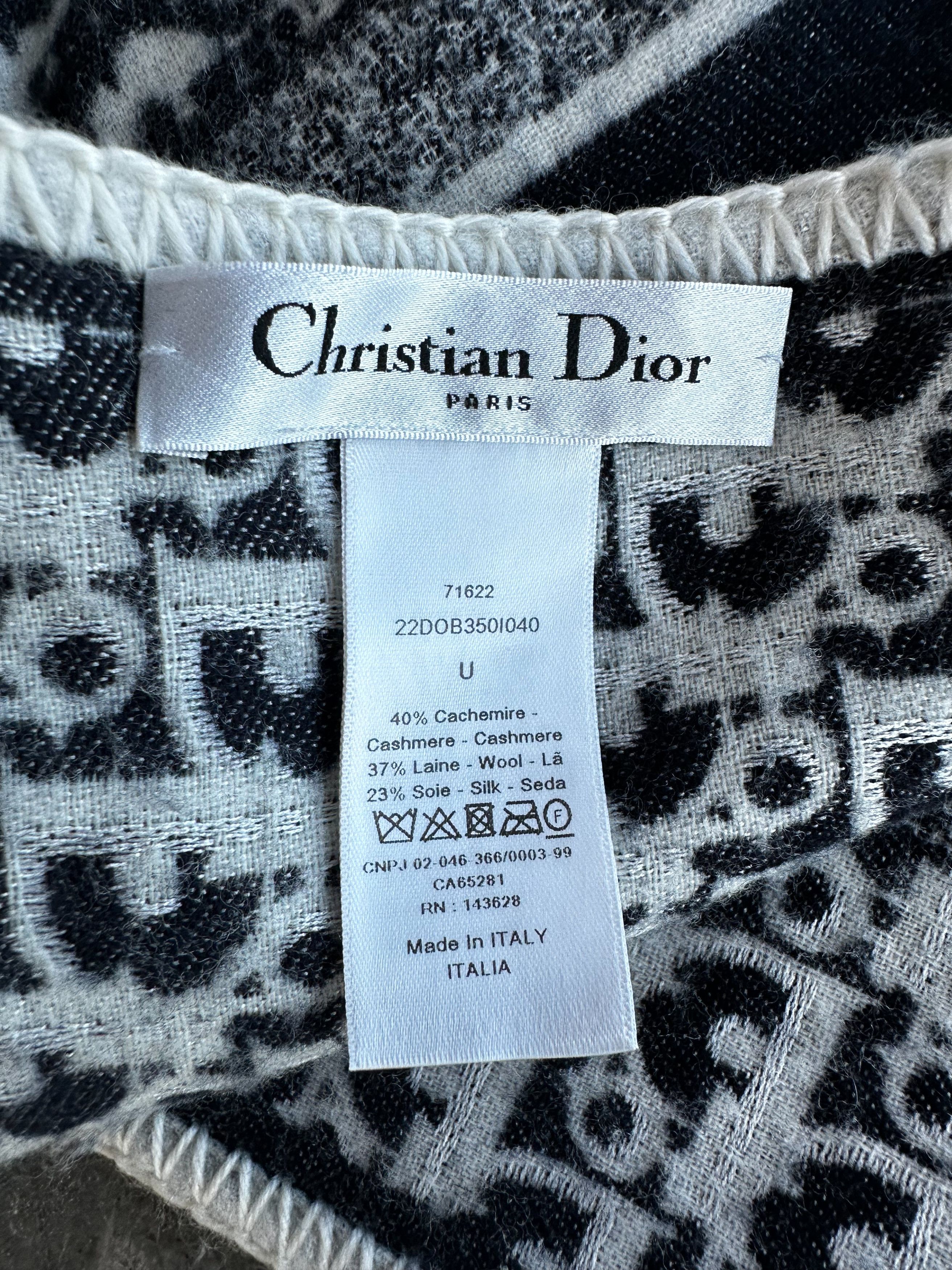 Dior Dior White & Blue Oblique Blanket Size ONE SIZE - 4 Thumbnail