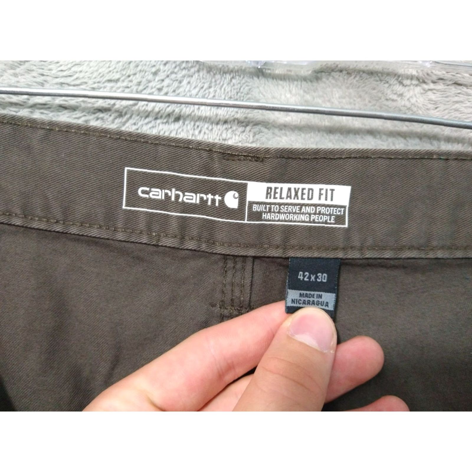 Carhartt Carhartt Jeans Mens 42x30 Green Relaxed Fit Straight Leg Dungaree Size US 42 / EU 58 - 7 Thumbnail