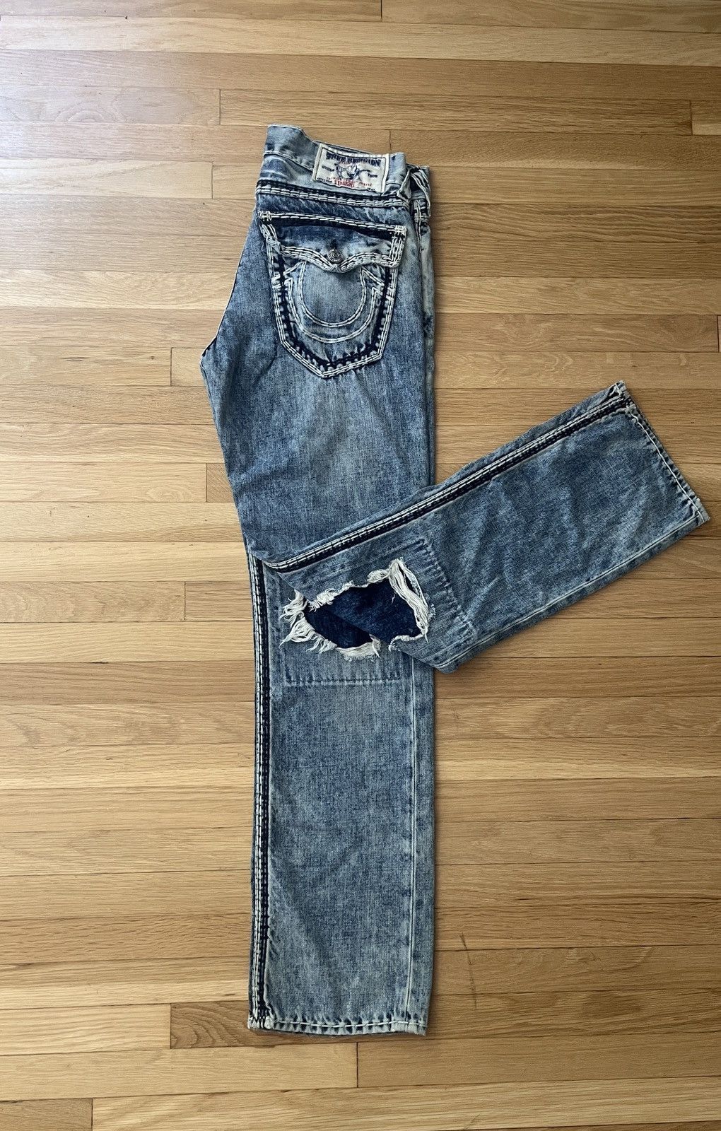 True Religion True Religion Acid Wash “Distressed” Rare Jeans Size US 32 / EU 48 - 6 Thumbnail