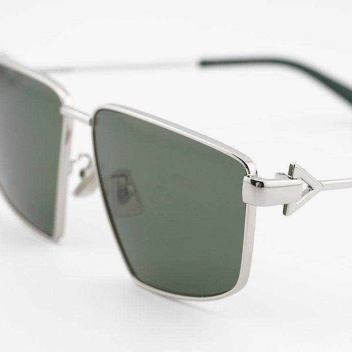 Bottega Veneta Bottega Veneta BV1223S 003 Sunglasses Silver Geometric Frame Size ONE SIZE - 3 Thumbnail