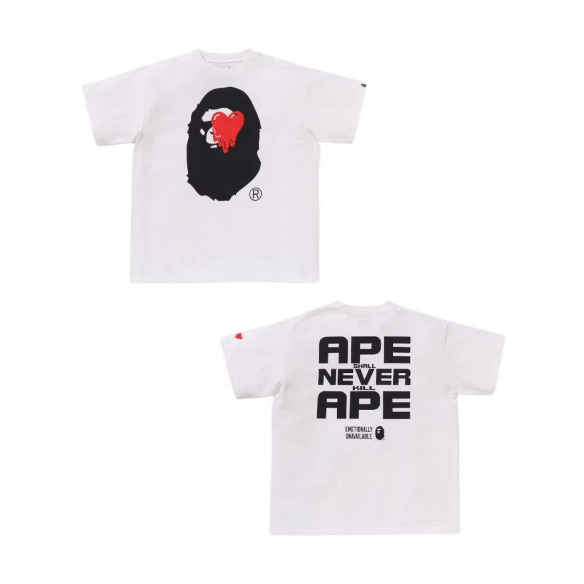 Bape BAPE x Emotionally Unavailable Ape Head Tee White Size US M / EU 48-50 / 2 - 1 Thumbnail
