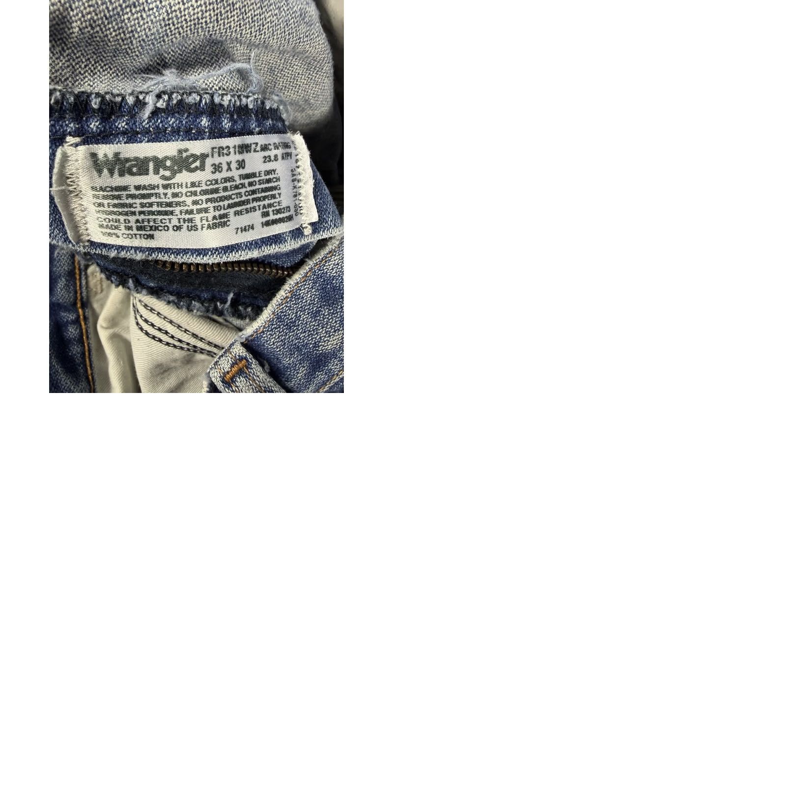 Wrangler Wrangler Jeans Men's 36x30 Flame-Resistant FR Straight Denim Blue Cotton 5-Pocket USA Cowboy Size US 36 / EU 52 - 9 Thumbnail