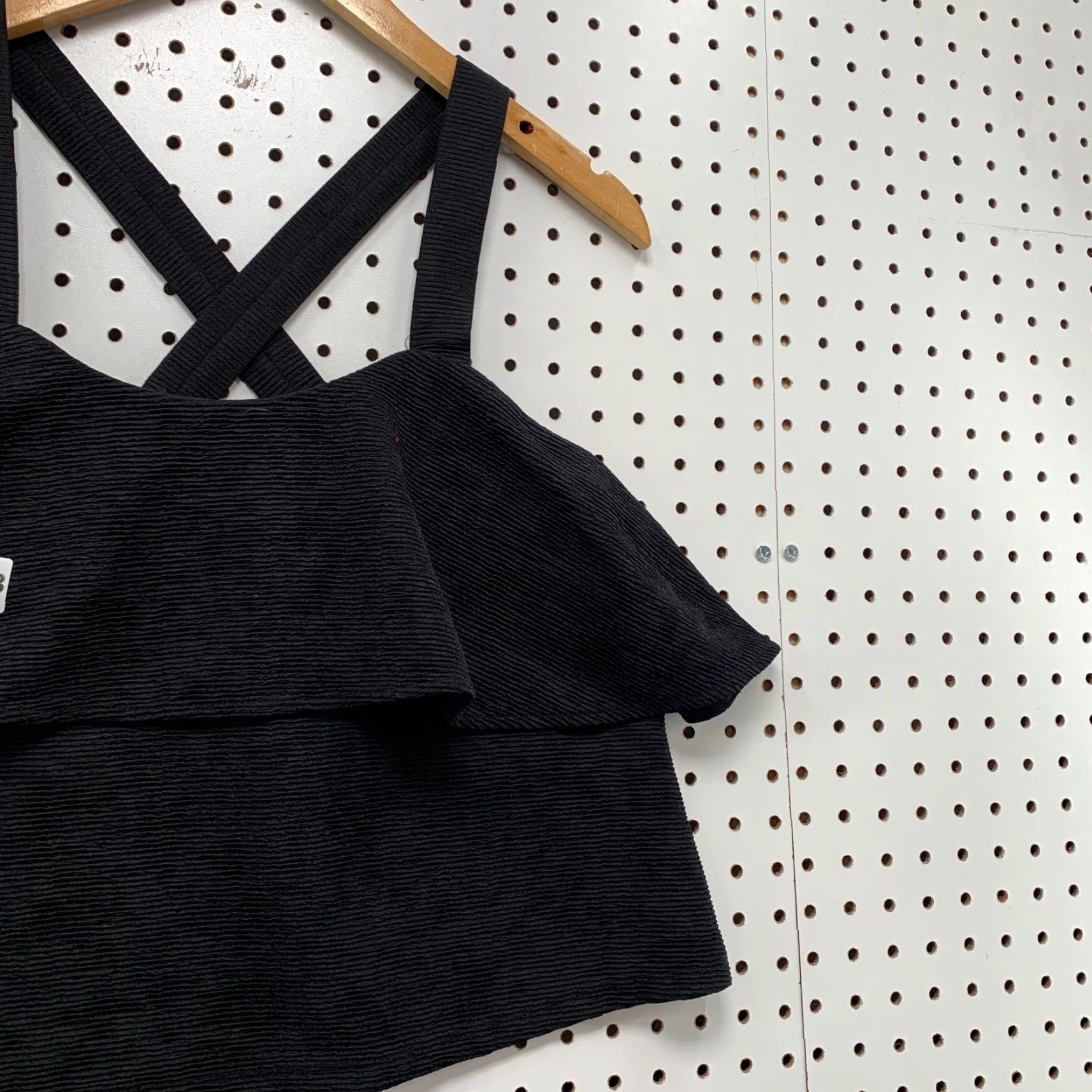 Madewell Madewell Tank Top Womens Small Black Tiered Ruffle Textured Ribbed 18X13 Size S / US 4 / IT 40 - 3 Thumbnail